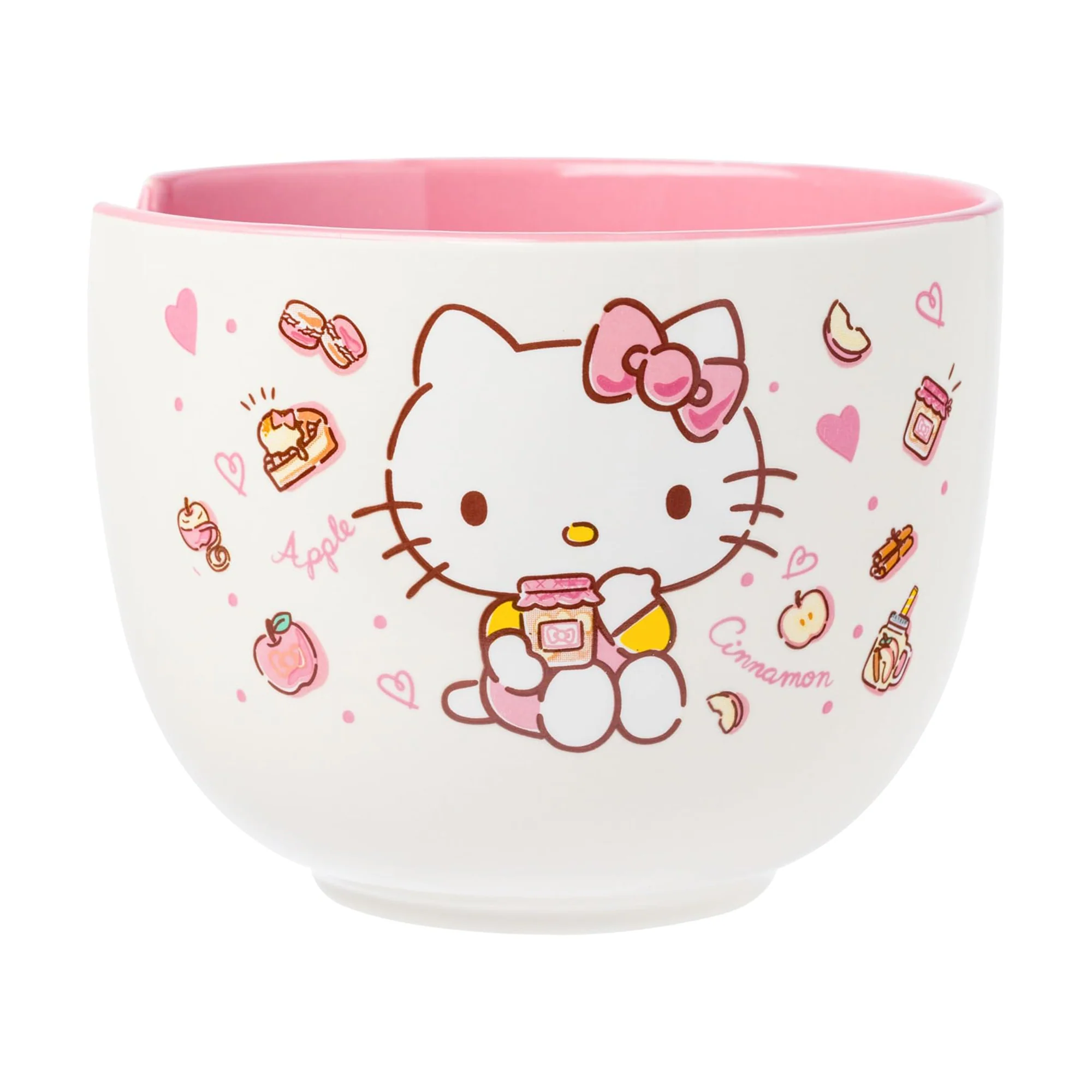 Hello Kitty Ceramic Ramen Bowl and Chopsticks/Spoon Set (Apples and Cinnamon) - Image 5