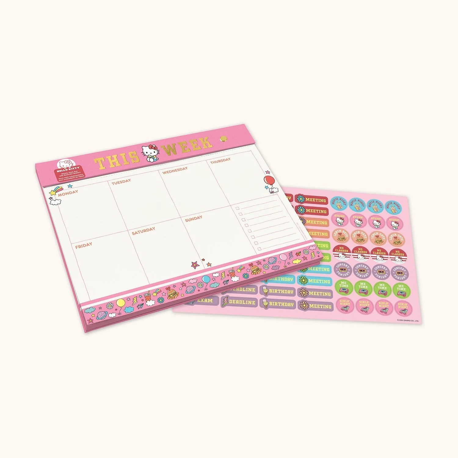 Hello Kitty x Studio Oh! College Letters Weekly Desk Pad - Image 2