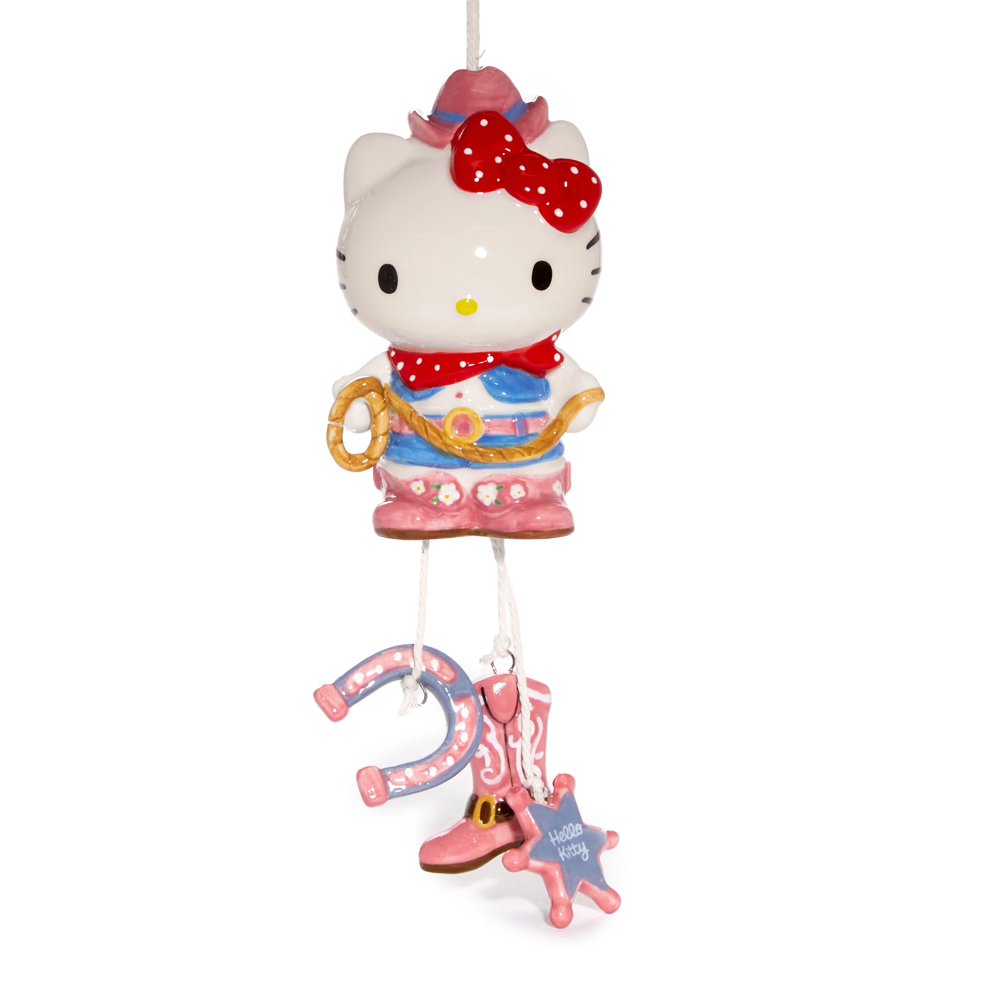 Hello Kitty Cowgirl Ceramic Wind Chime - Image 3
