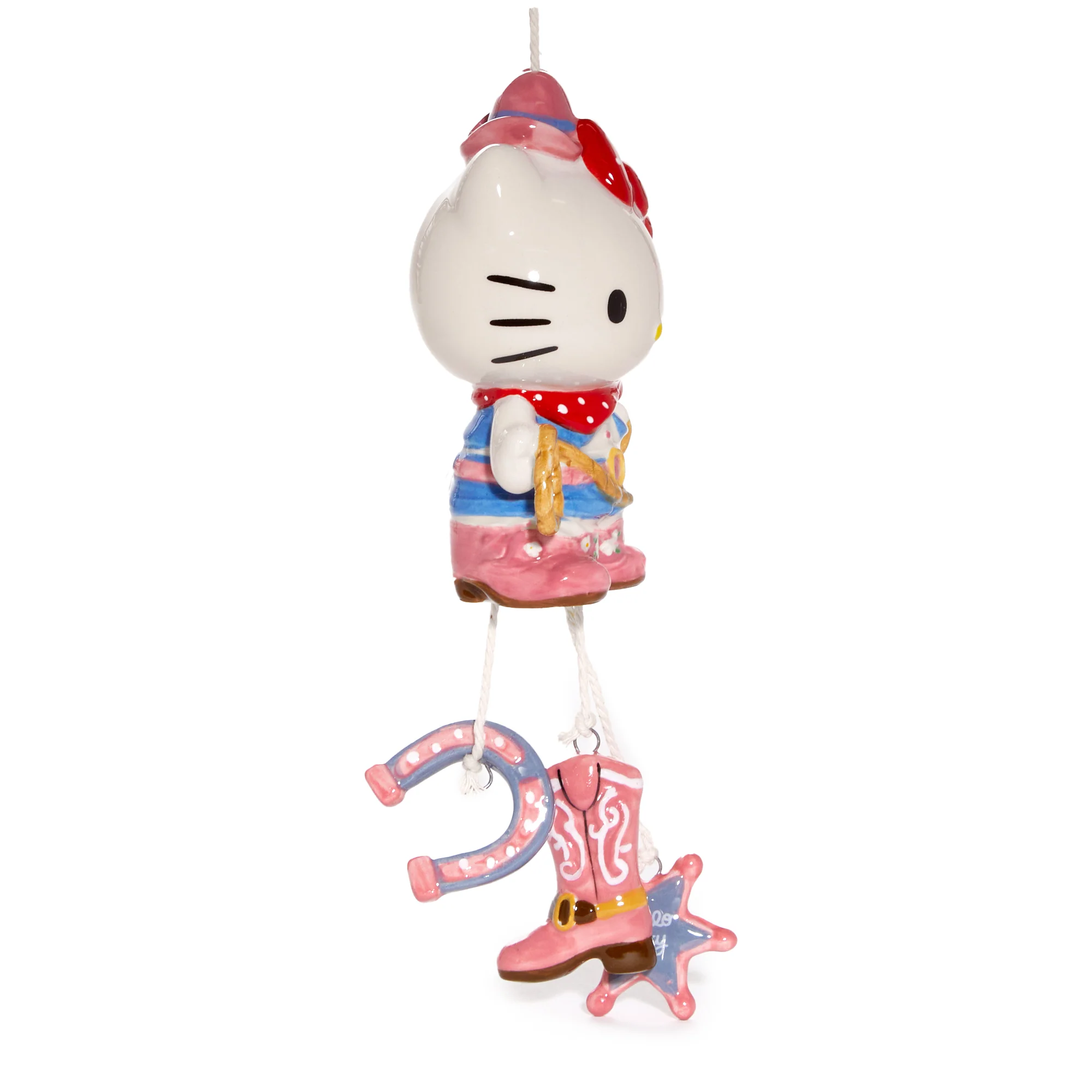 Hello Kitty Cowgirl Ceramic Wind Chime - Image 4
