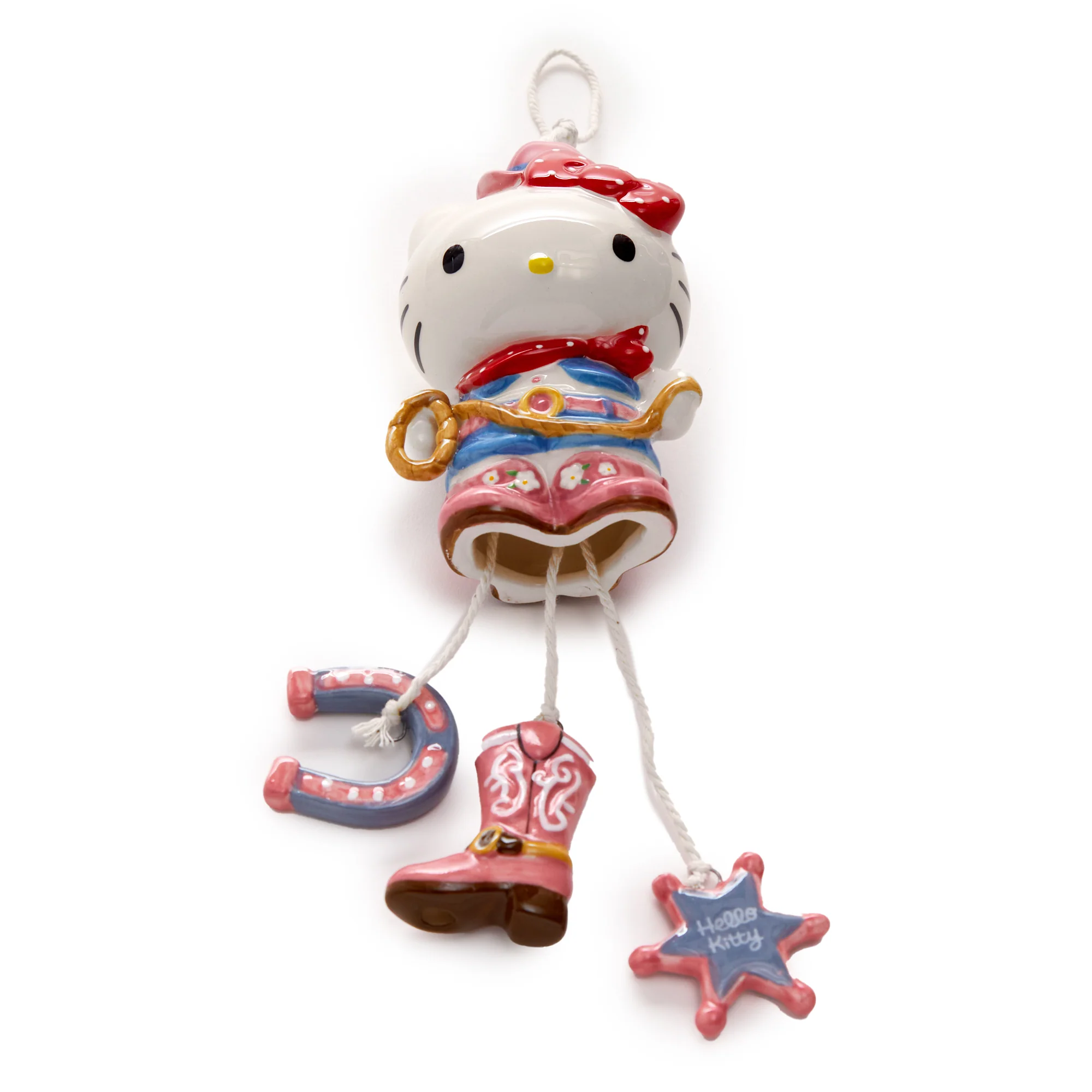 Hello Kitty Cowgirl Ceramic Wind Chime - Image 6