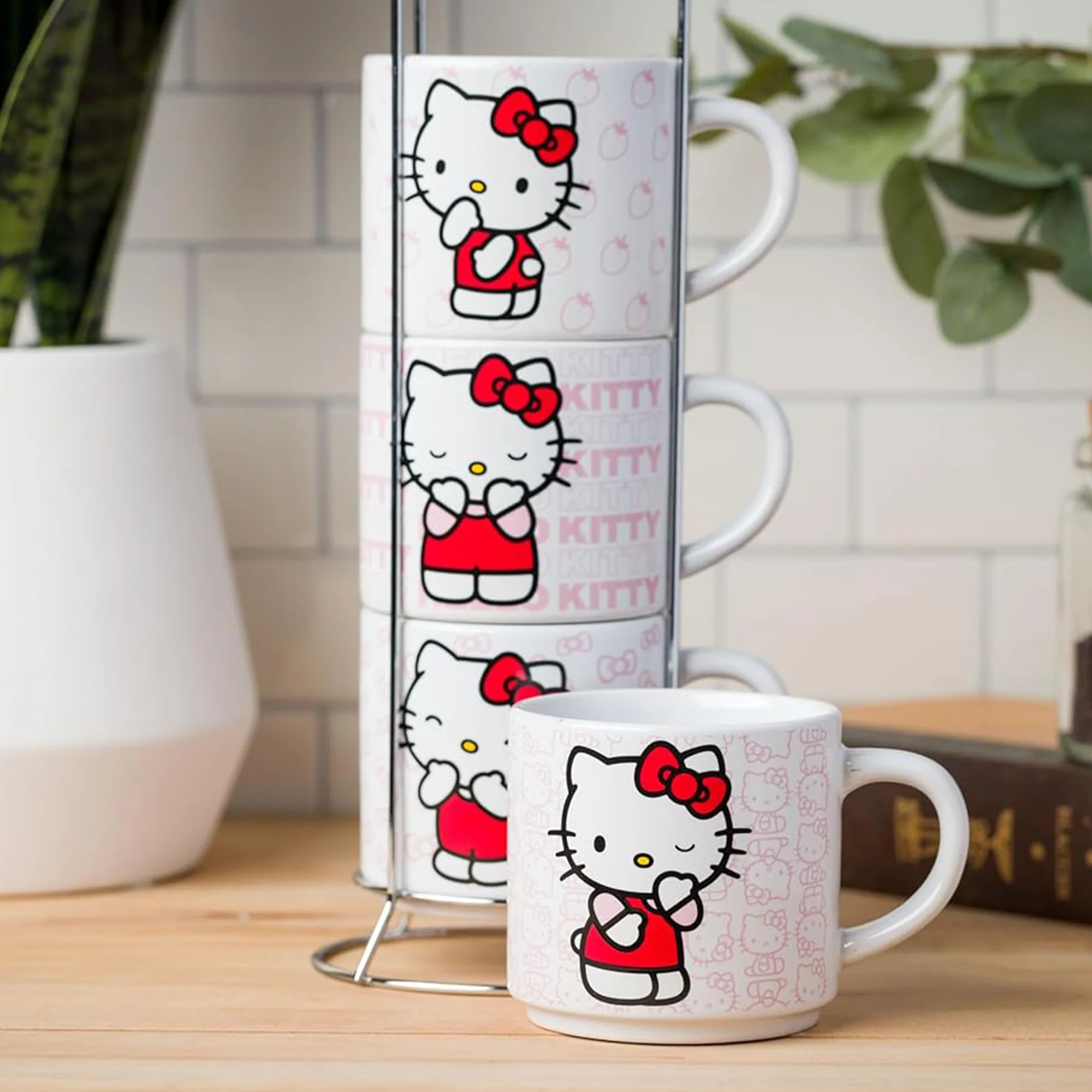Hello Kitty Expressions 5-Piece Ceramic Mug Stack - Image 2