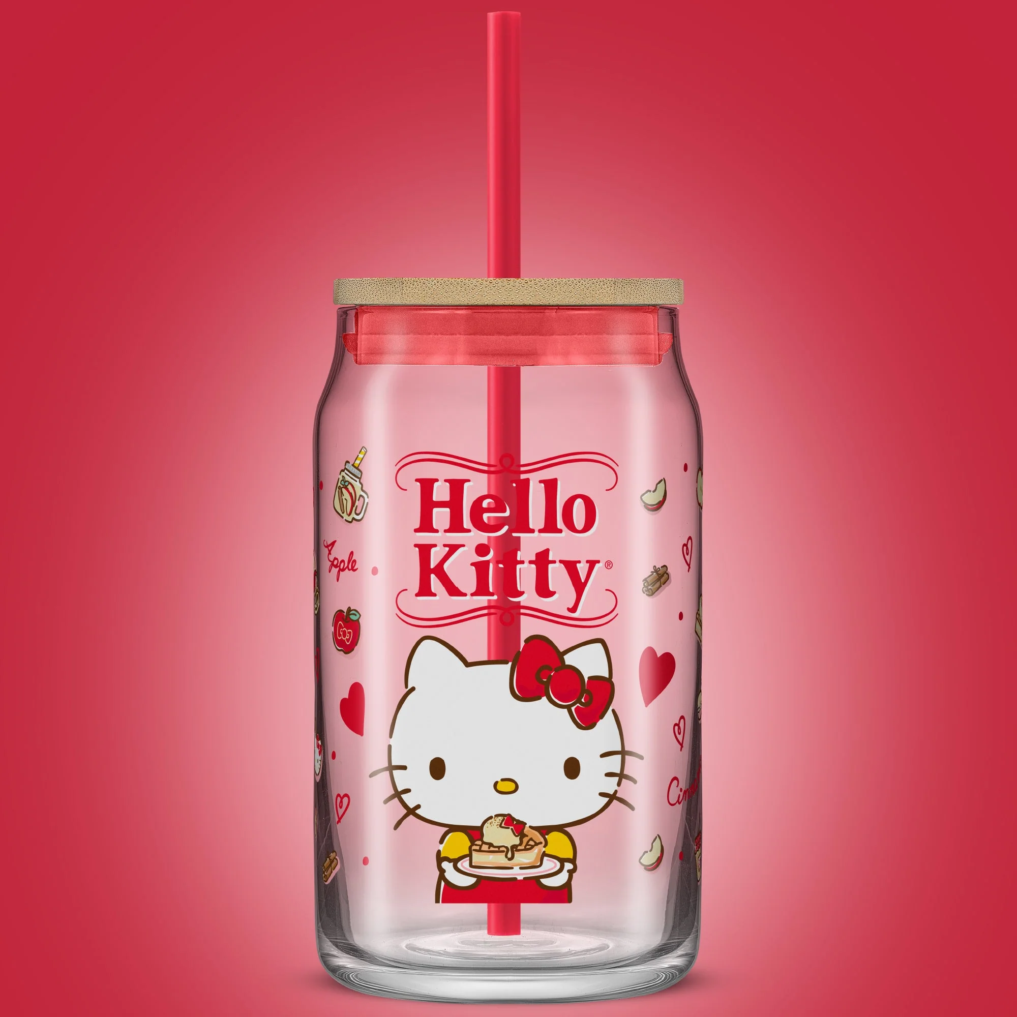 Hello Kitty Favorite Flavor Lidded Glass Tumbler - Image 2