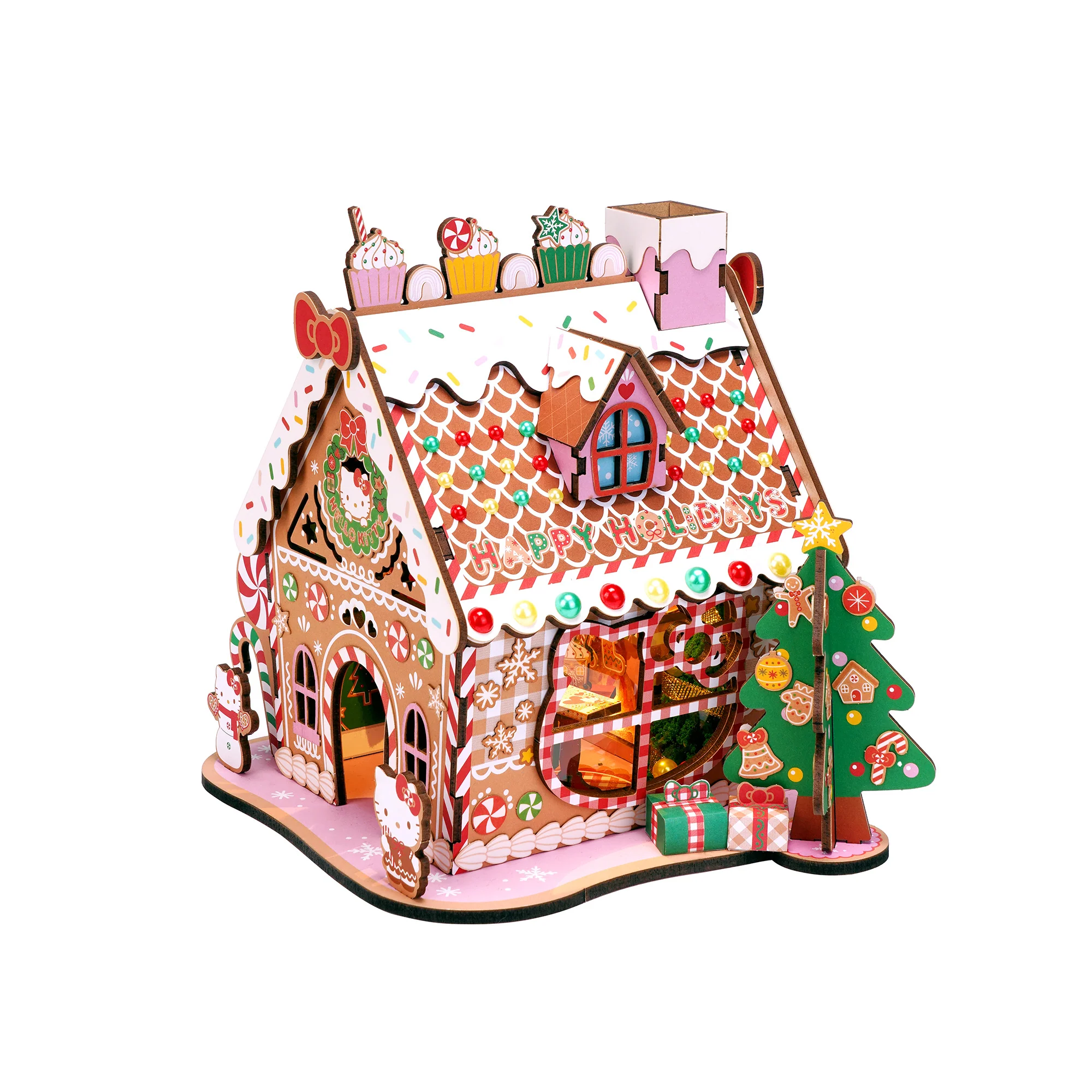 Hello Kitty Gingerbread House 3D Wooden Puzzle - Image 6
