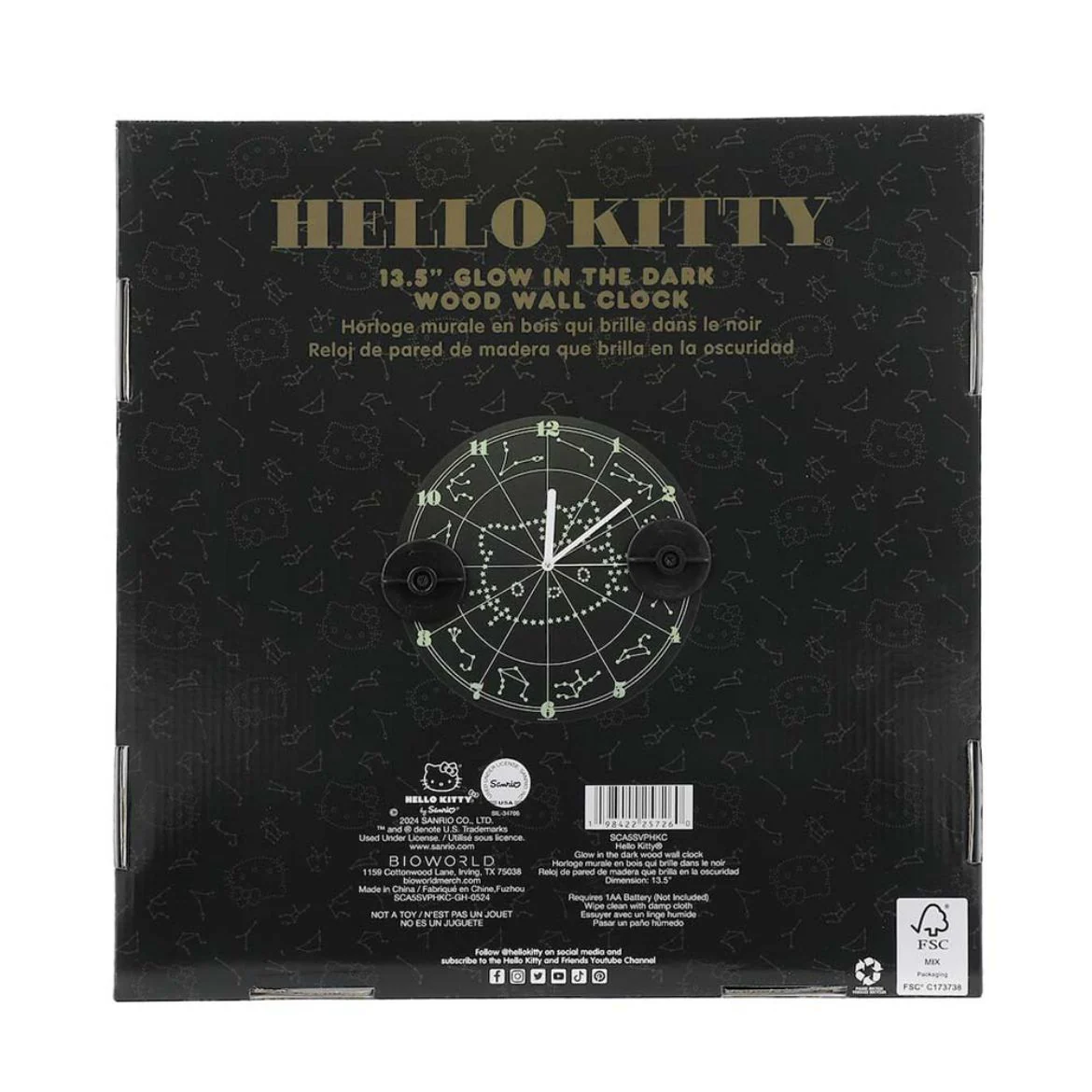 Hello Kitty Glow-In-The Dark Zodiac Wall Clock - Image 5