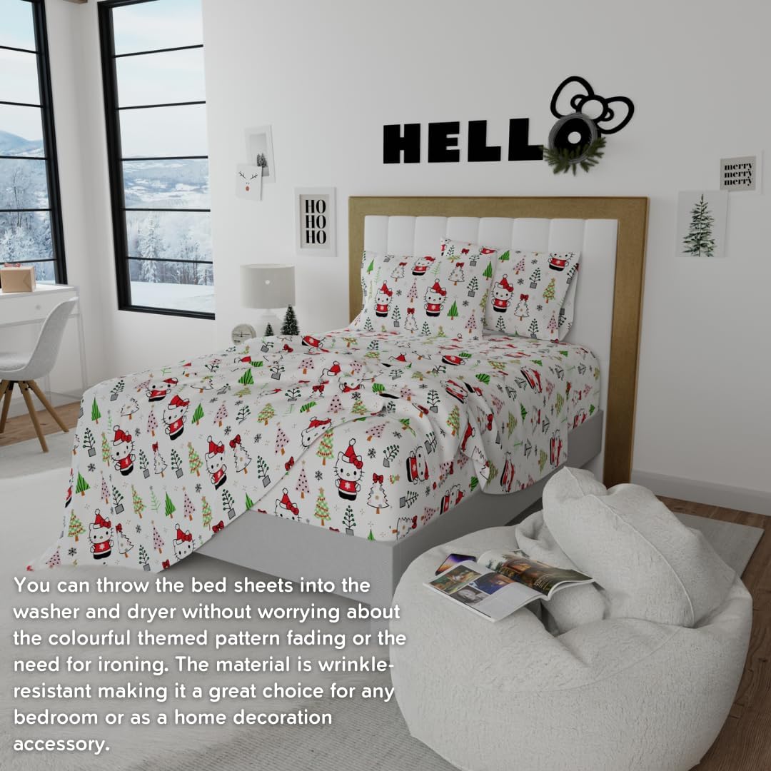 Hello Kitty Holiday Cotton Flannel Sheet Set - Image 11