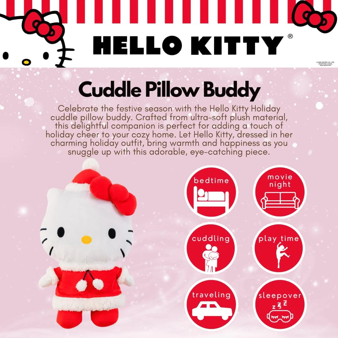 Hello Kitty Holiday Plush Cuddle Pillow Buddy - Image 7