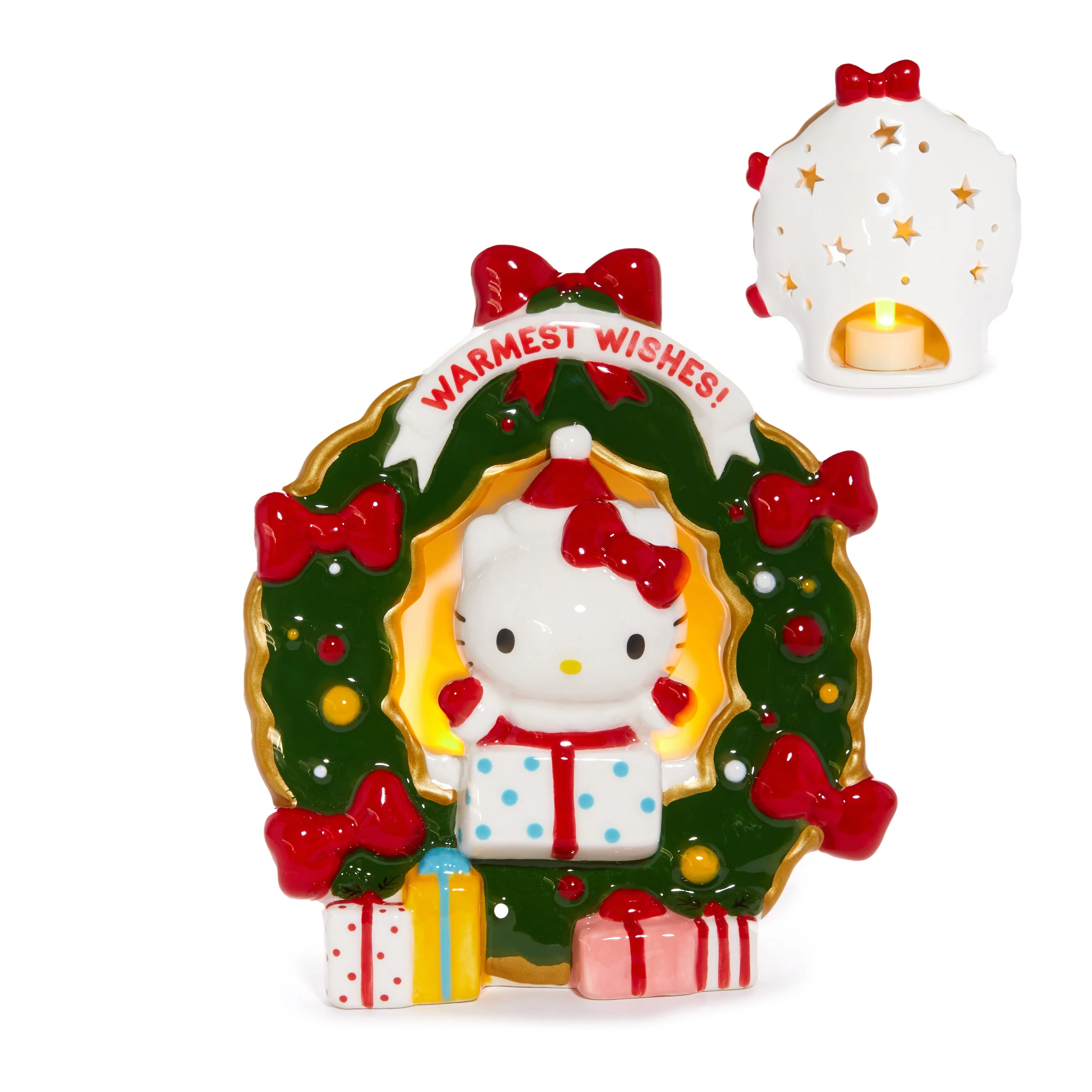 Hello Kitty Holiday Wreath Ceramic Tealight Holder - Image 5