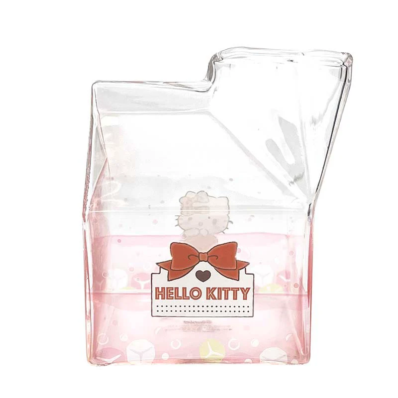 Hello Kitty Kawaii Glass Milk Carton Cup - Image 3