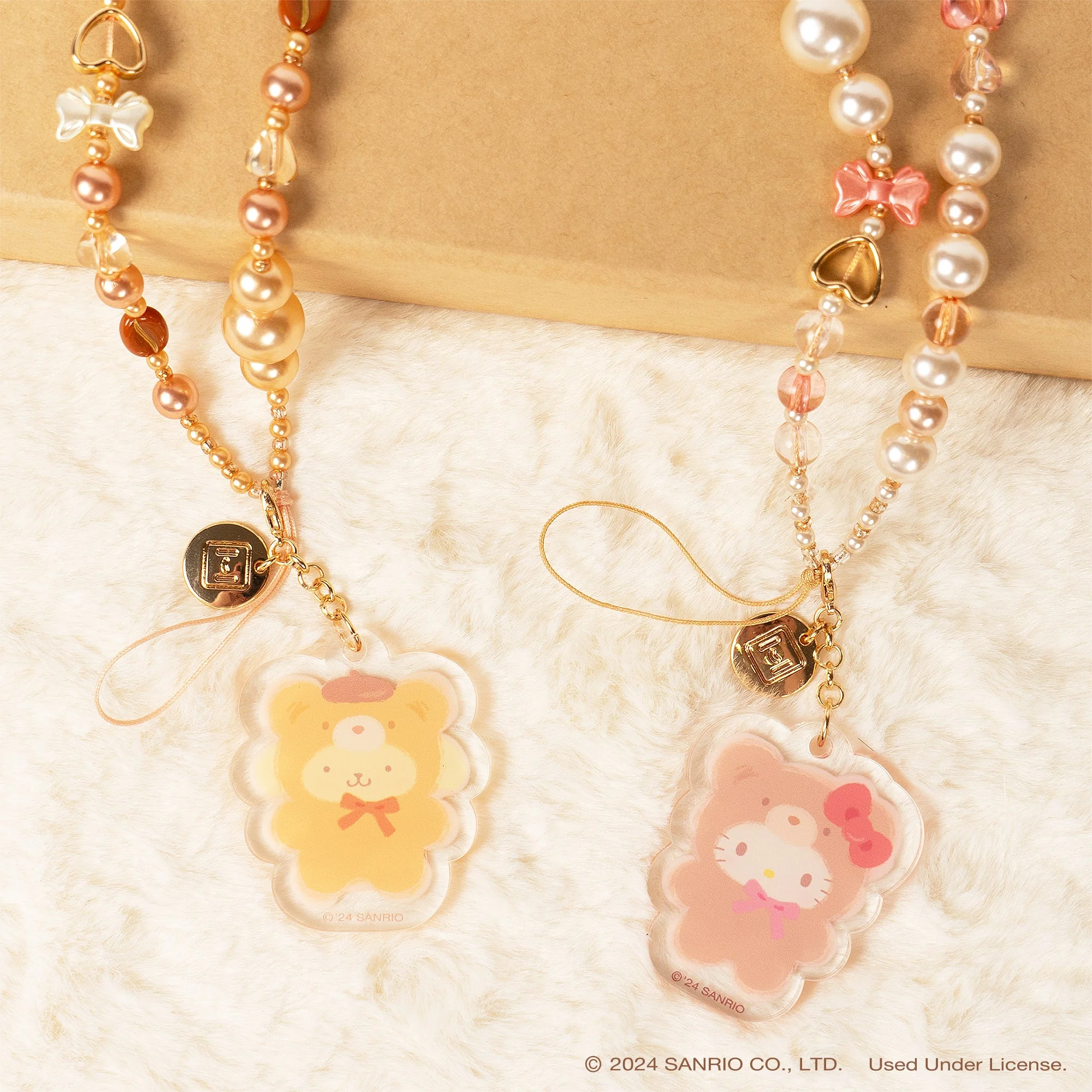Hello Kitty Latte Bear Beaded Charm Mobile Phone Wrist Strap - Image 6