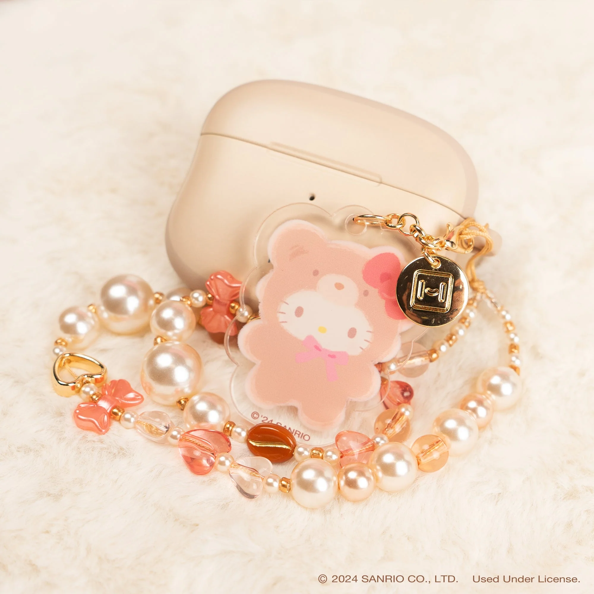 Hello Kitty Latte Bear Beaded Charm Mobile Phone Wrist Strap - Image 7