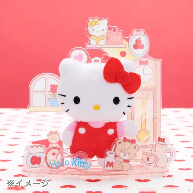 Hello Kitty Mini Plush & Acrylic Stand Set (Nuikatsu Plushie Life Series) - Image 2