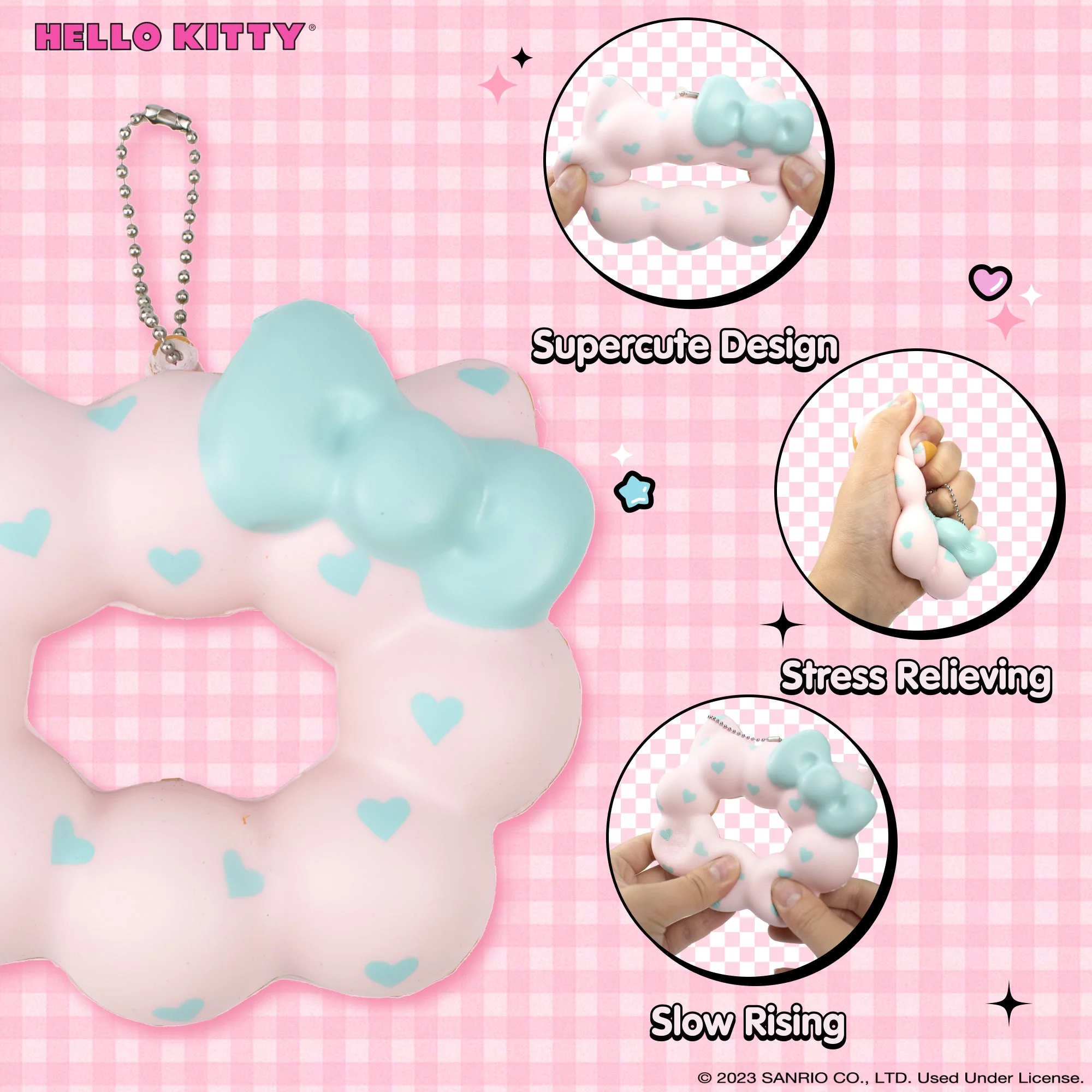 Hello Kitty Mochi Donut Squishy Keychain - Image 10