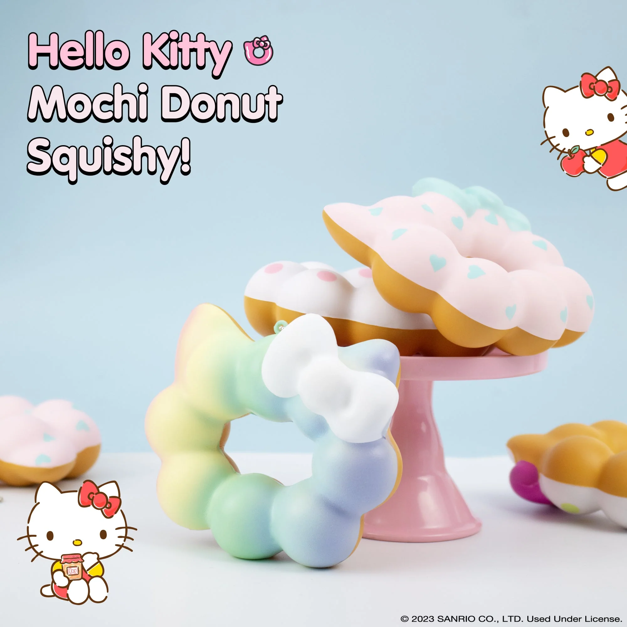 Hello Kitty Mochi Donut Squishy Keychain - Image 3