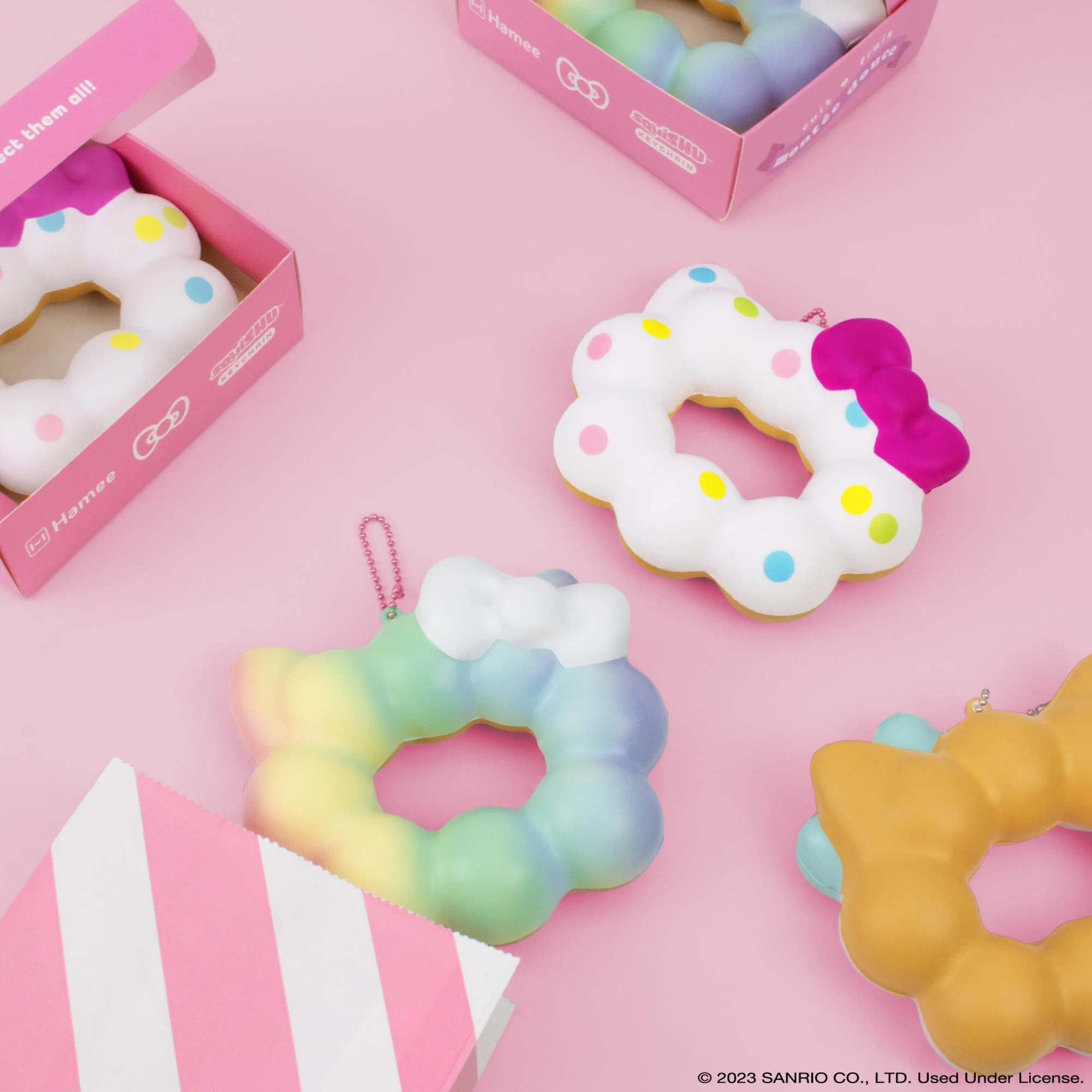 Hello Kitty Mochi Donut Squishy Keychain - Image 4