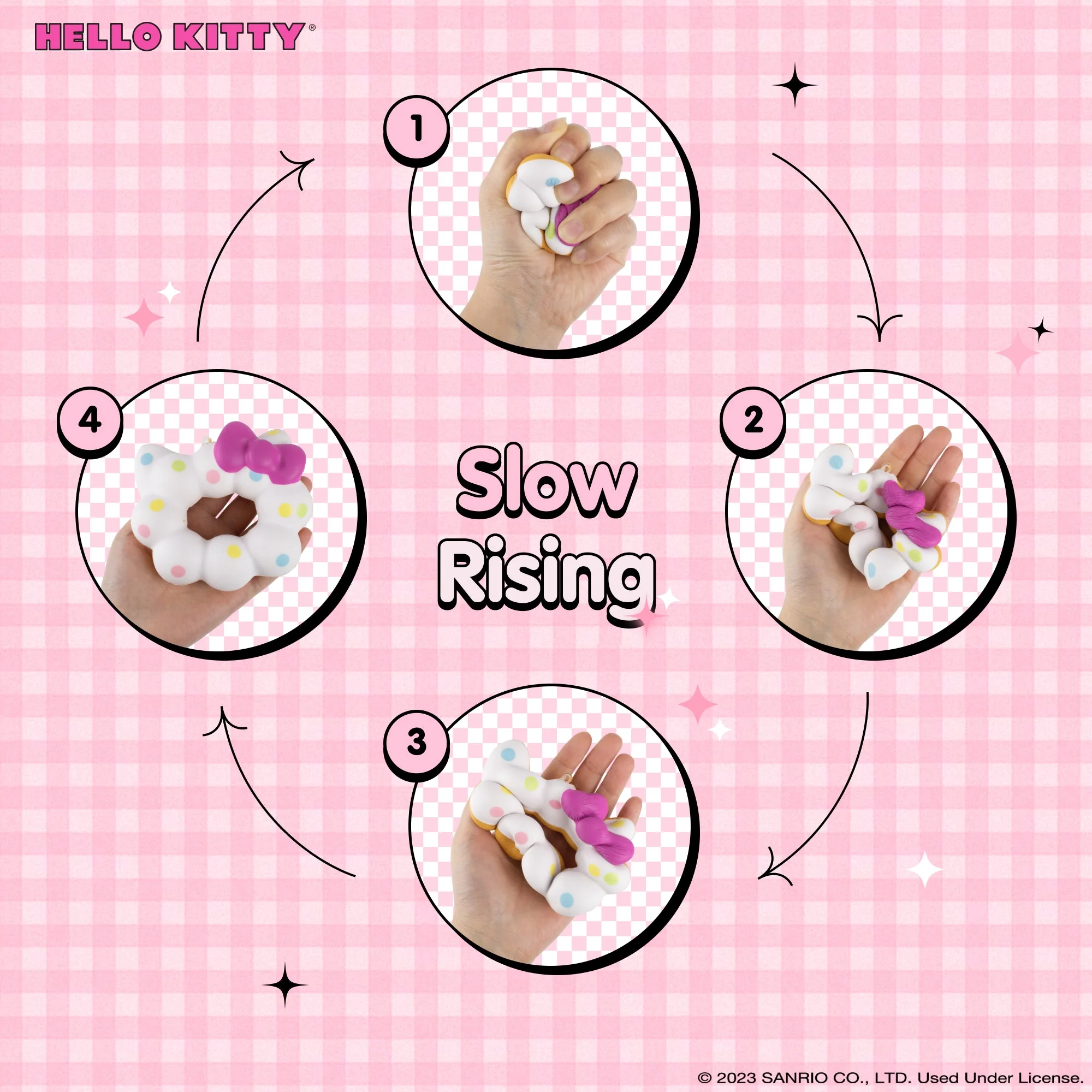 Hello Kitty Mochi Donut Squishy Keychain - Image 6