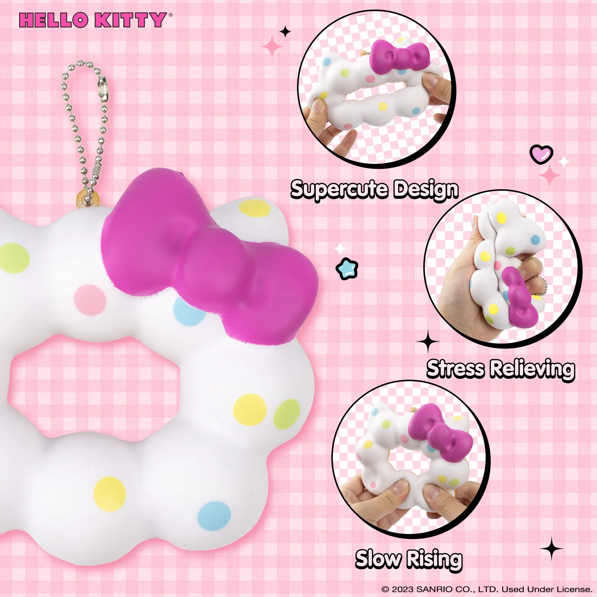 Hello Kitty Mochi Donut Squishy Keychain - Image 9