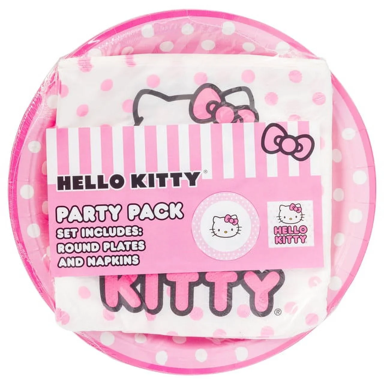 Hello Kitty Paper Napkin & Plate 32-pc Party Pack (Pink Dots) - Image 3