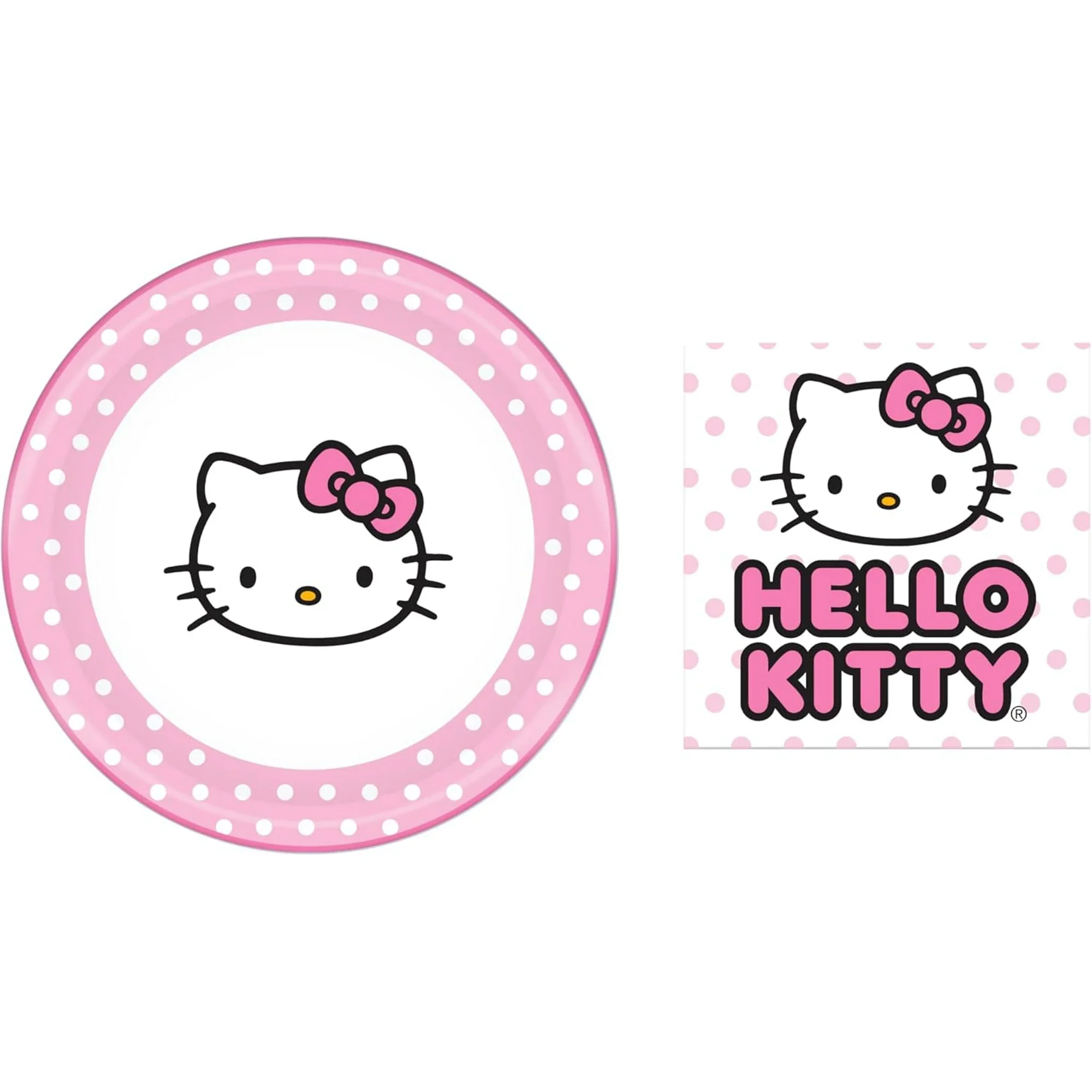 Hello Kitty Paper Napkin & Plate 32-pc Party Pack (Pink Dots) - Image 5