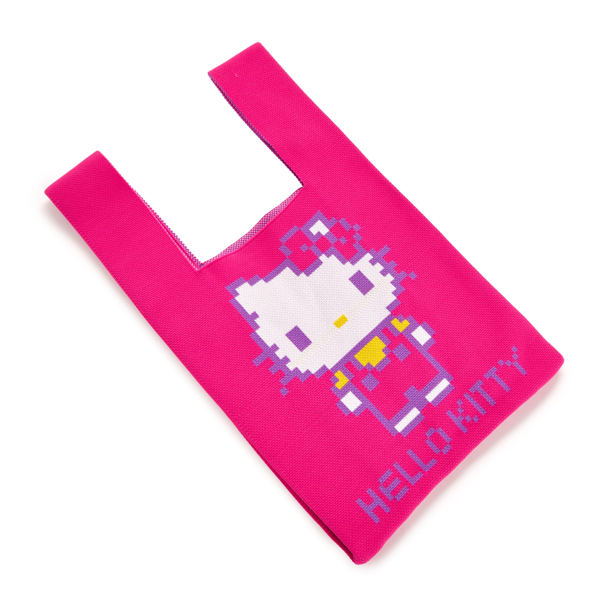 Hello Kitty Pink Knit Shopper Bag (Retro Pixel Series) - Image 3