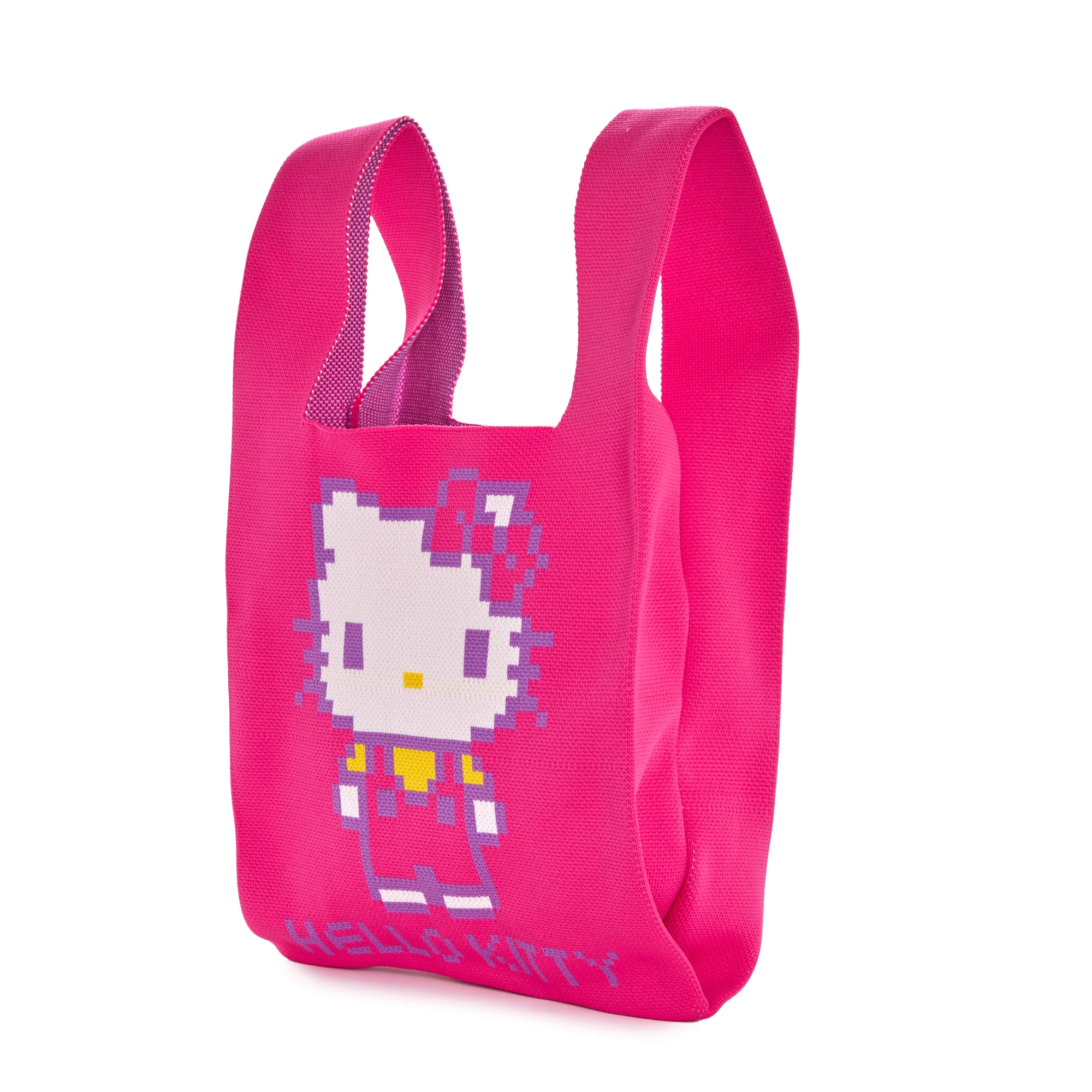 Hello Kitty Pink Knit Shopper Bag (Retro Pixel Series) - Image 5