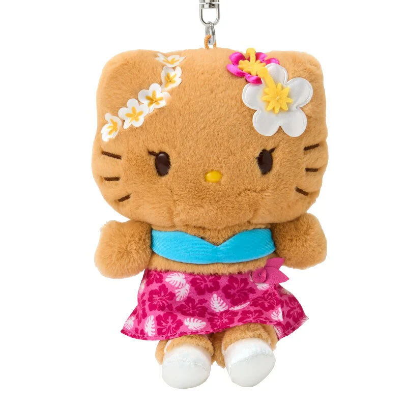 Hello Kitty Pink Plush Mascot Keychain (Suntan Series) - Image 2