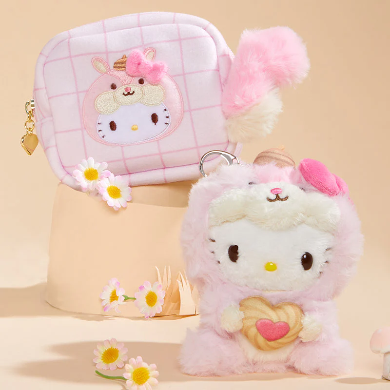 Hello Kitty Plush Mascot Keychain (Fluffy Squirrel Series) - Image 2