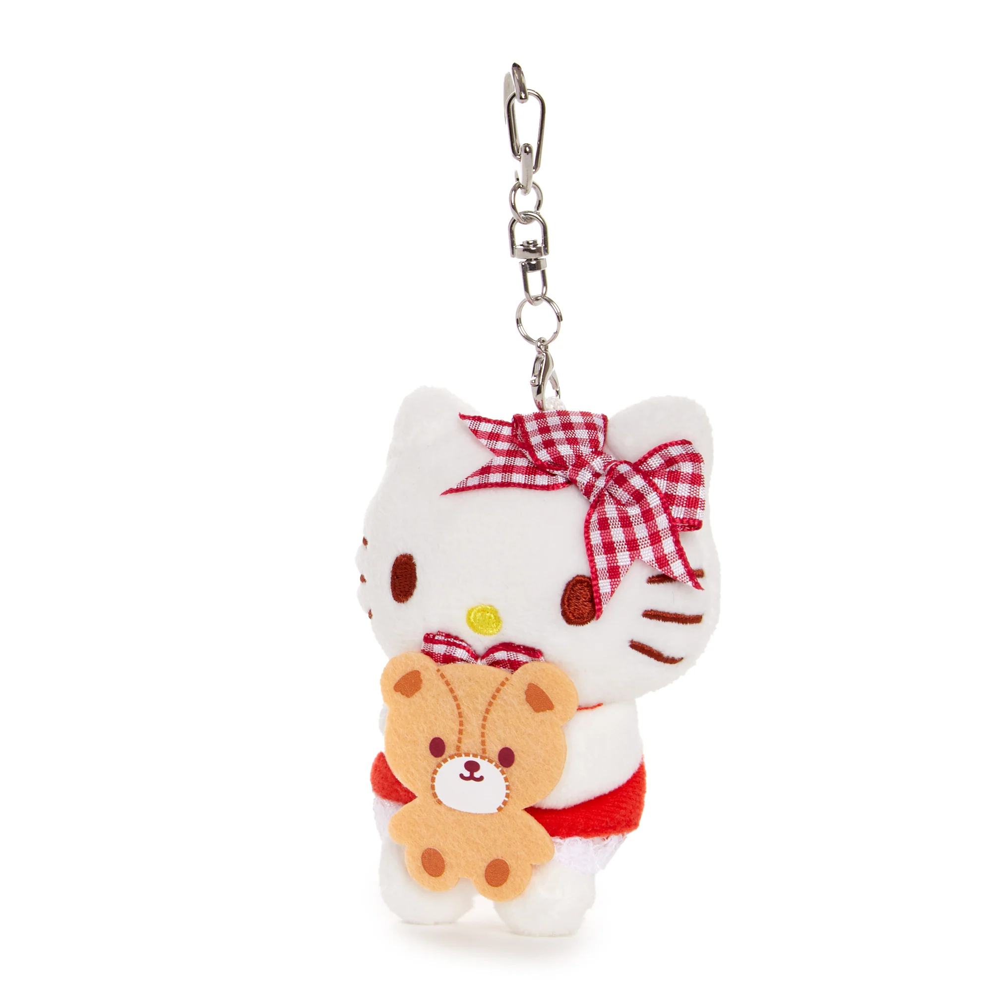 Hello Kitty Plush Mascot Keychain (Red Gingham) - Image 4