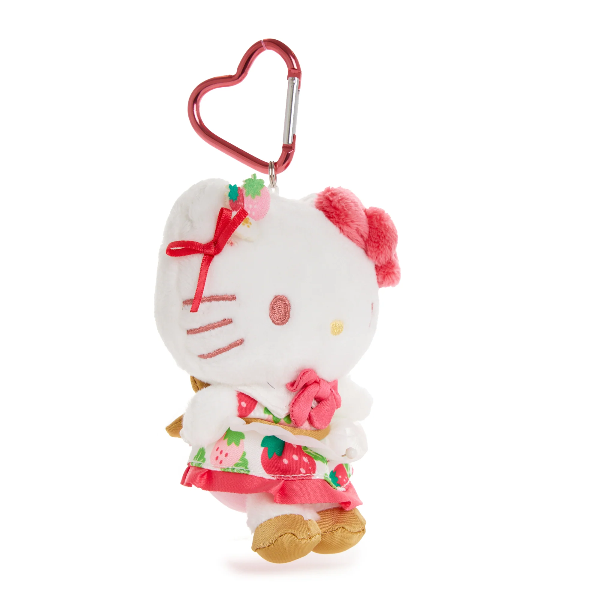 Hello Kitty Plush Mascot Keychain (Strawberry News 50th Anniversary) - Image 4