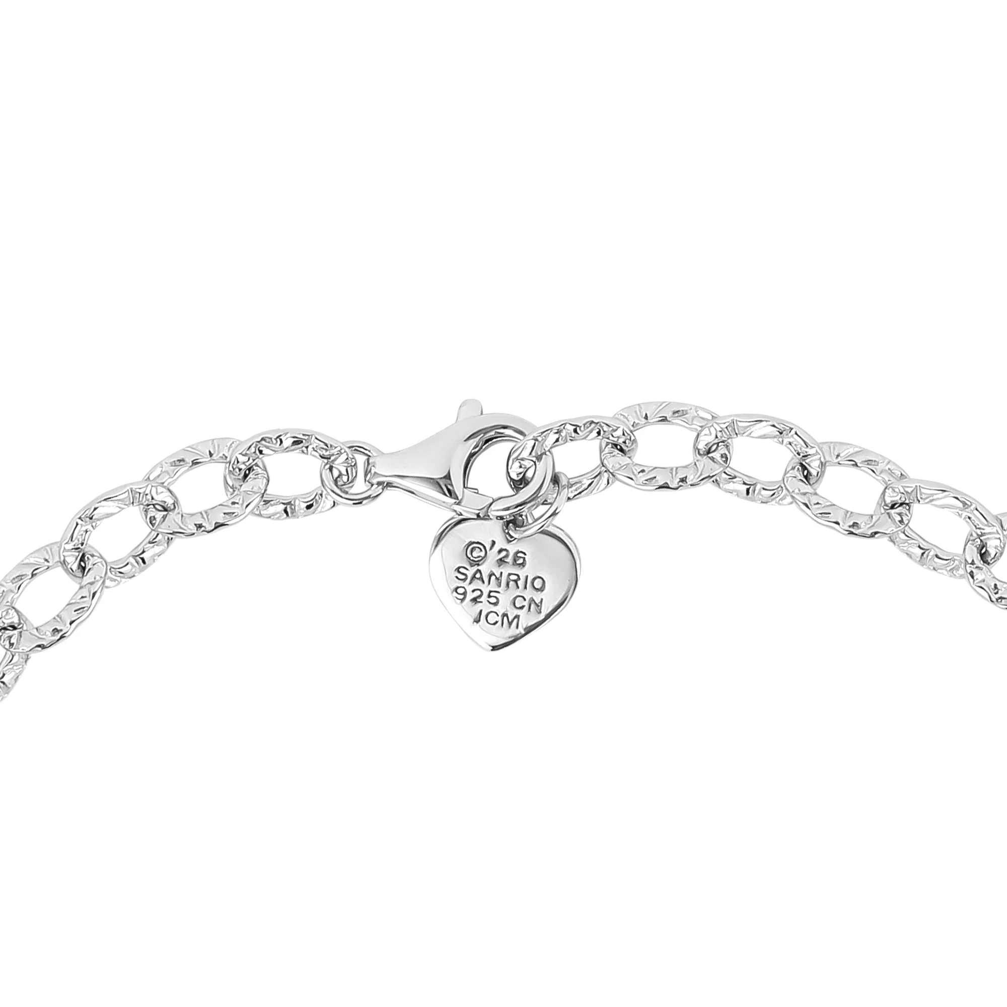 Hello Kitty Quatrefoil Sterling Silver Bracelet (Pink & White Sapphire) - Image 5