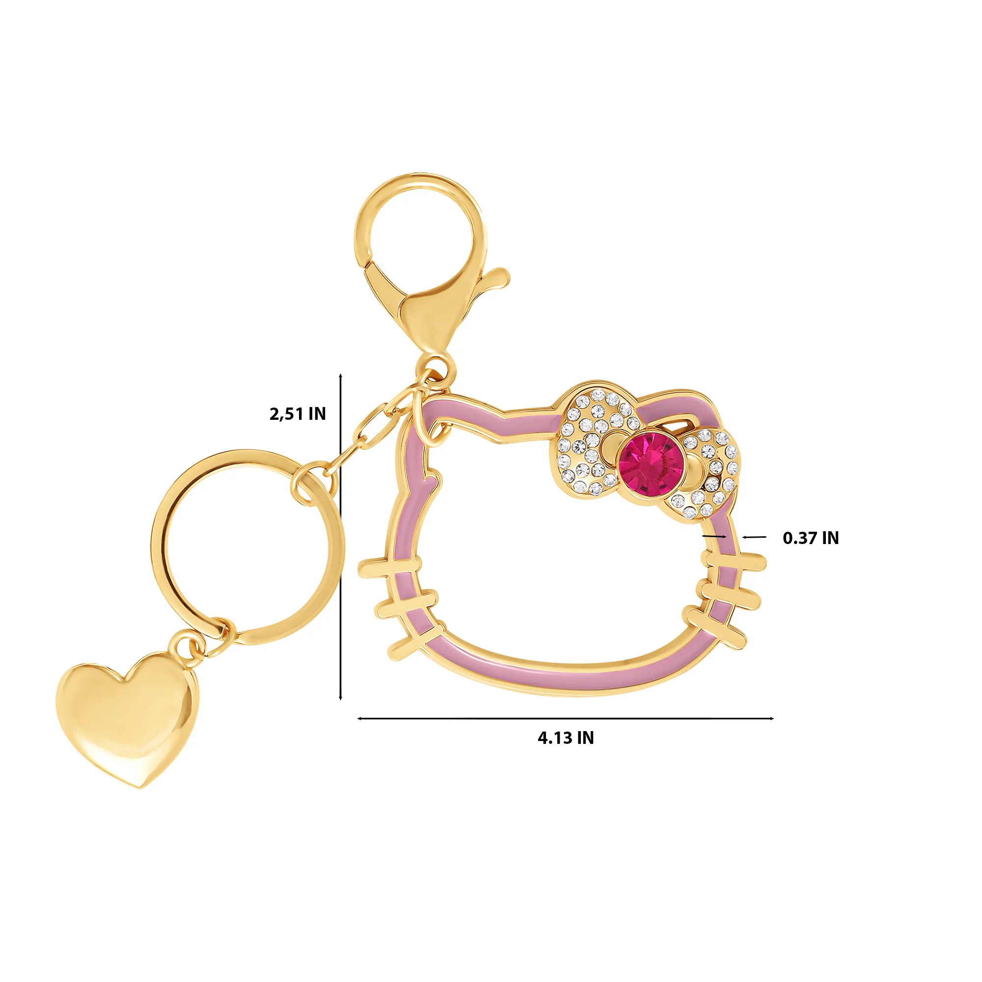 Hello Kitty Silhouette Heart Keychain - Image 5