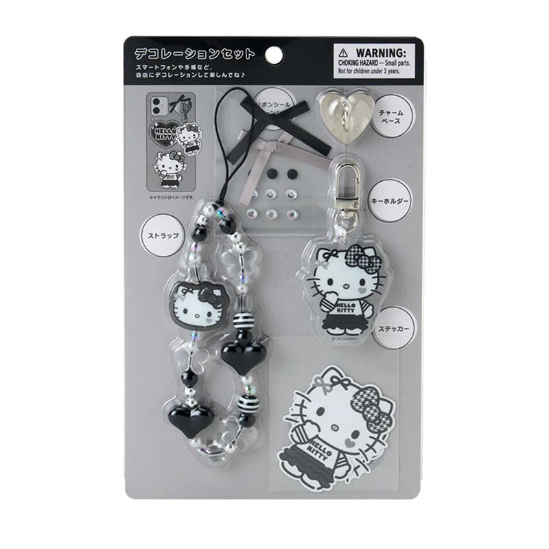 Hello Kitty Smartphone Charm Set (Silver Houndstooth Series) - Image 3
