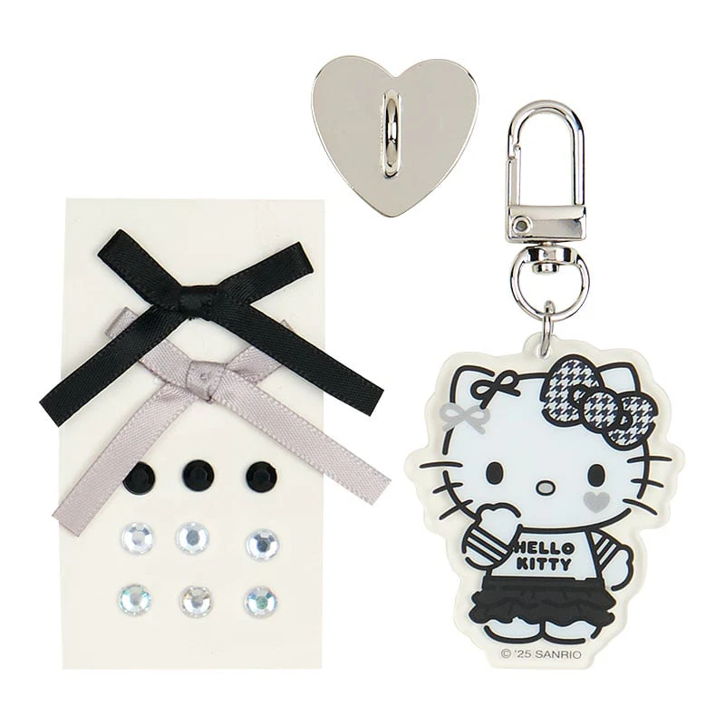 Hello Kitty Smartphone Charm Set (Silver Houndstooth Series) - Image 5
