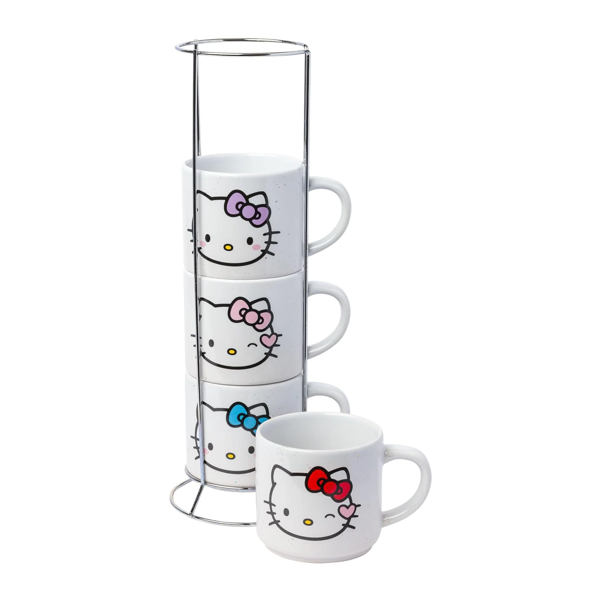 Hello Kitty Winking Hearts 5-Piece Ceramic Mug Stack - Image 3