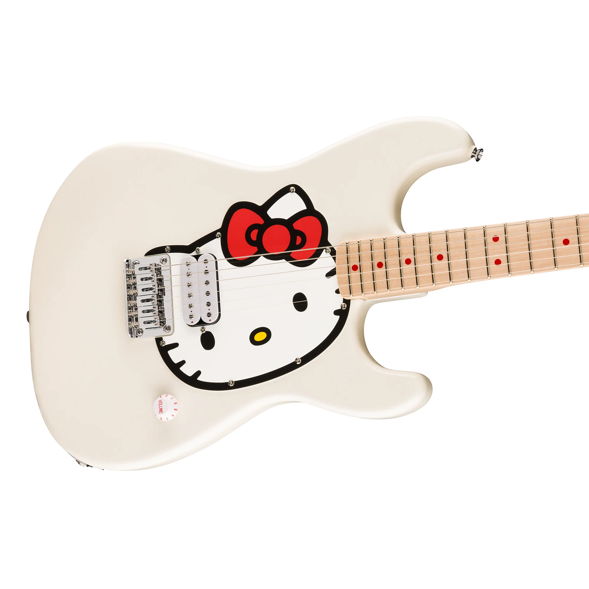 Hello Kitty x Fender White Stratocaster Guitar - Image 3