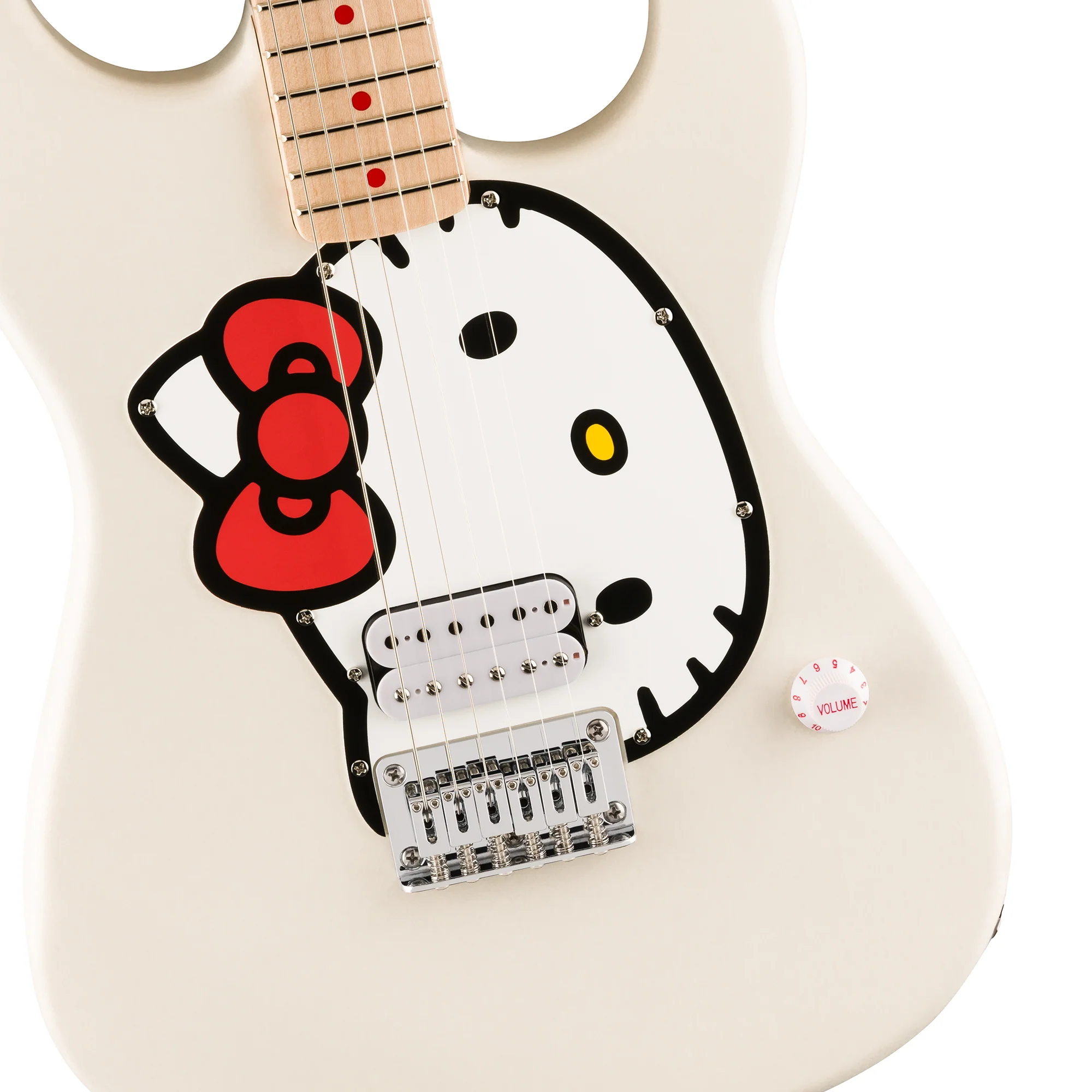 Hello Kitty x Fender White Stratocaster Guitar - Image 5