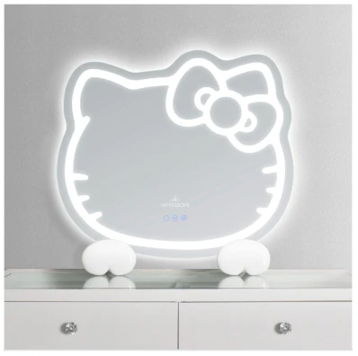 Hello Kitty x Impressions Vanity RGB Wall Mirror 2.0 W/ Bluetooth Speakers and Specialty Base - Image 4