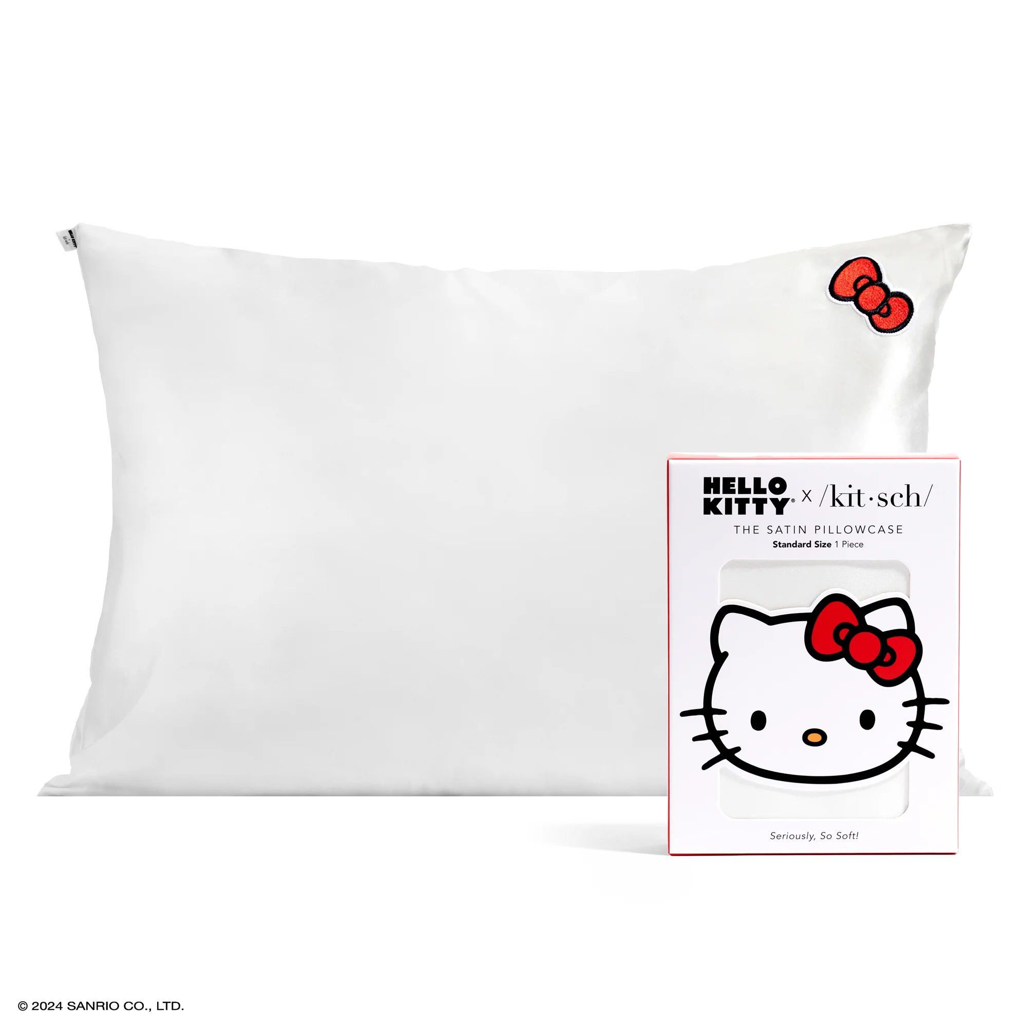 Hello Kitty x Kitsch Bow Pillowcase (Solid Ivory) - Image 4