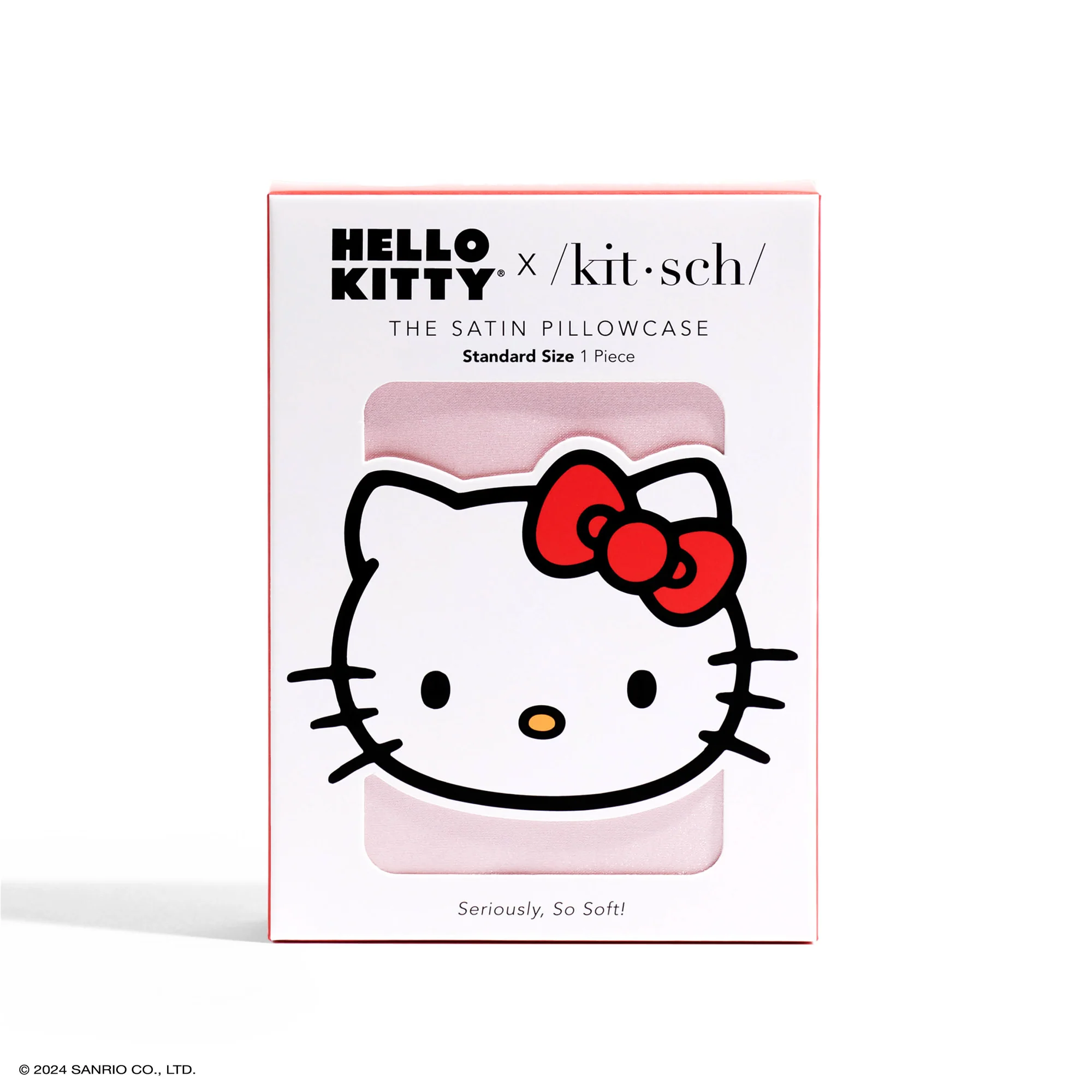Hello Kitty x Kitsch Face Pillowcase (Solid Pink) - Image 3