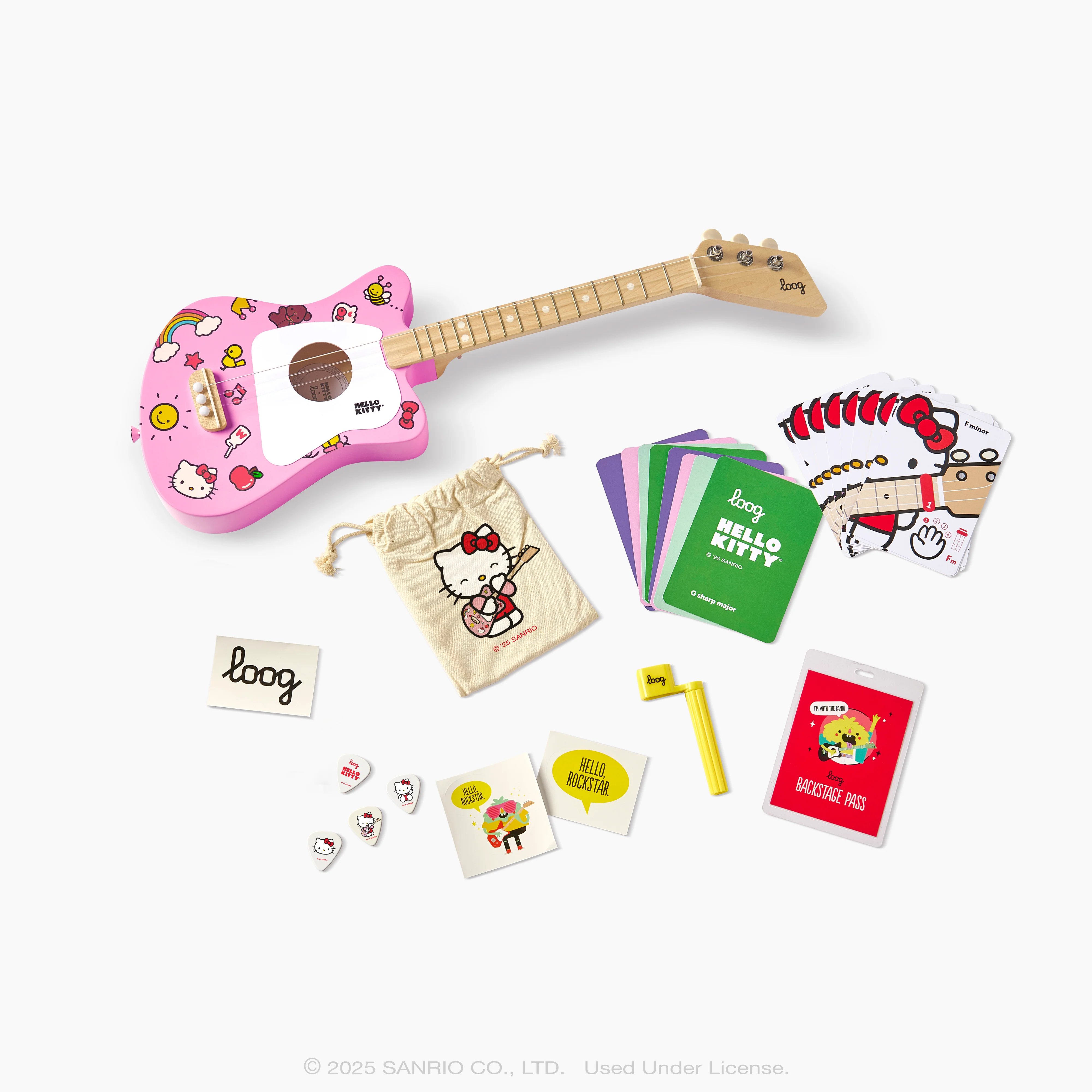 Hello Kitty x Loog Kids Mini Acoustic Guitar (Pink) - Image 2