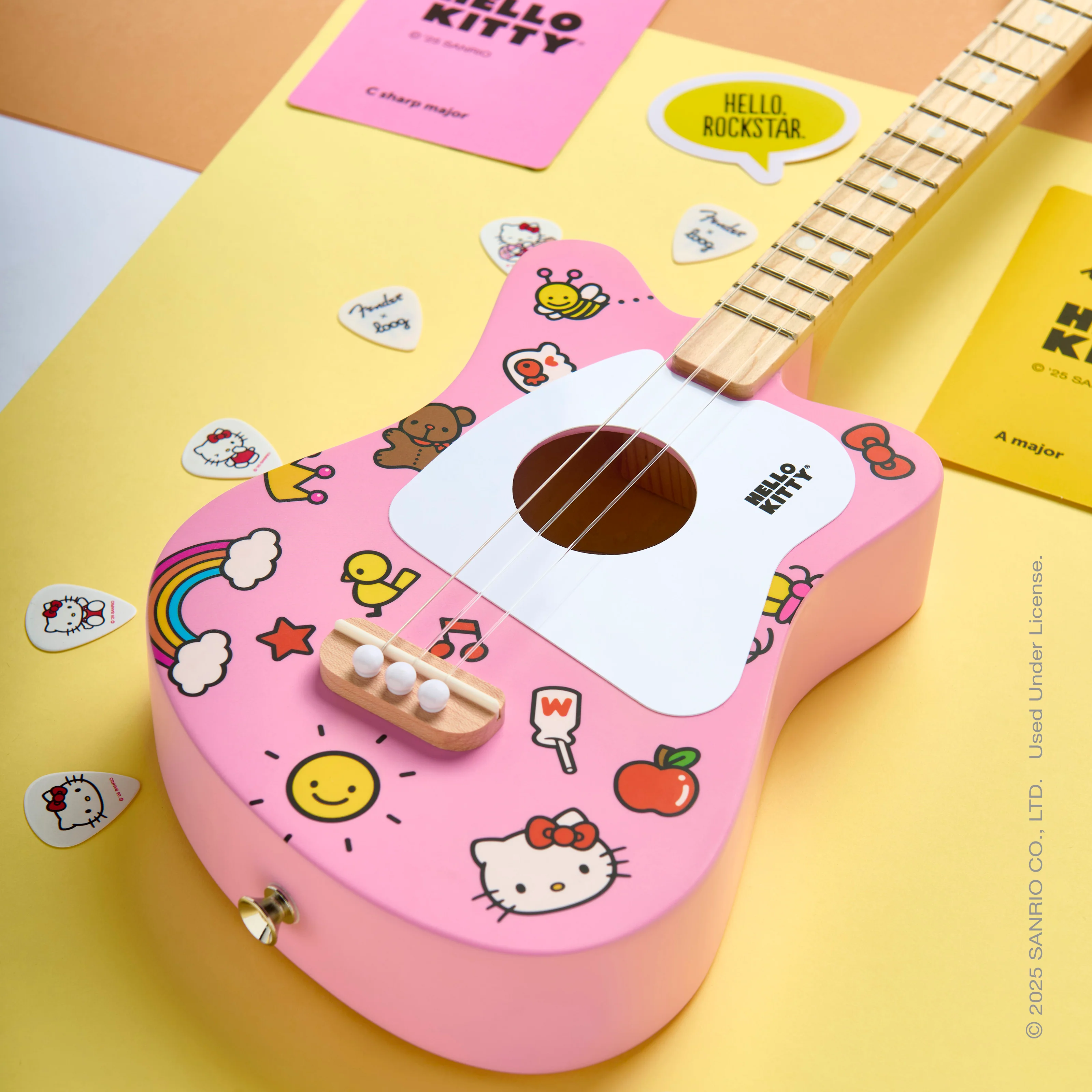 Hello Kitty x Loog Kids Mini Acoustic Guitar (Pink) - Image 5