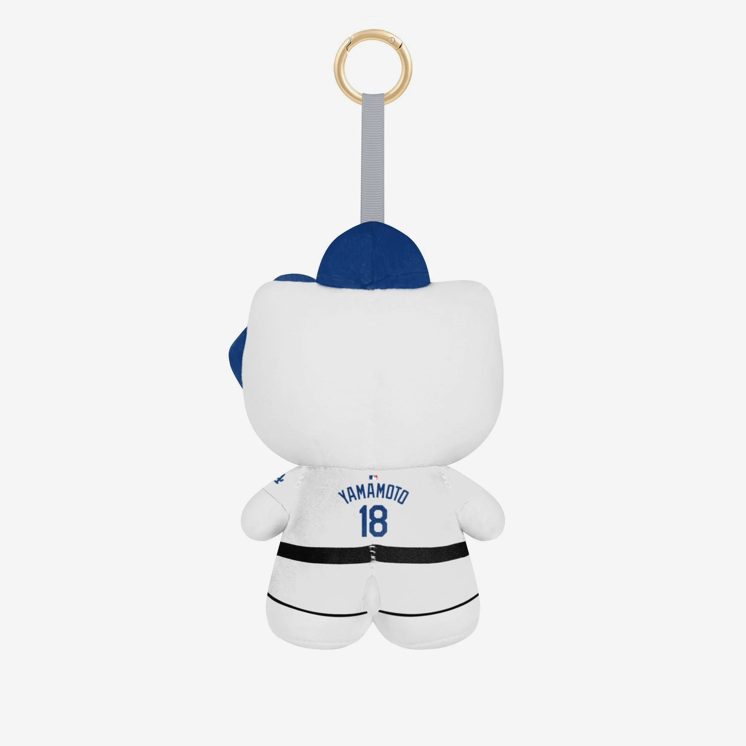 Hello Kitty x Los Angeles Dodgers Plush Mascot Keychain (Yoshinobu Yamamoto) - Image 2