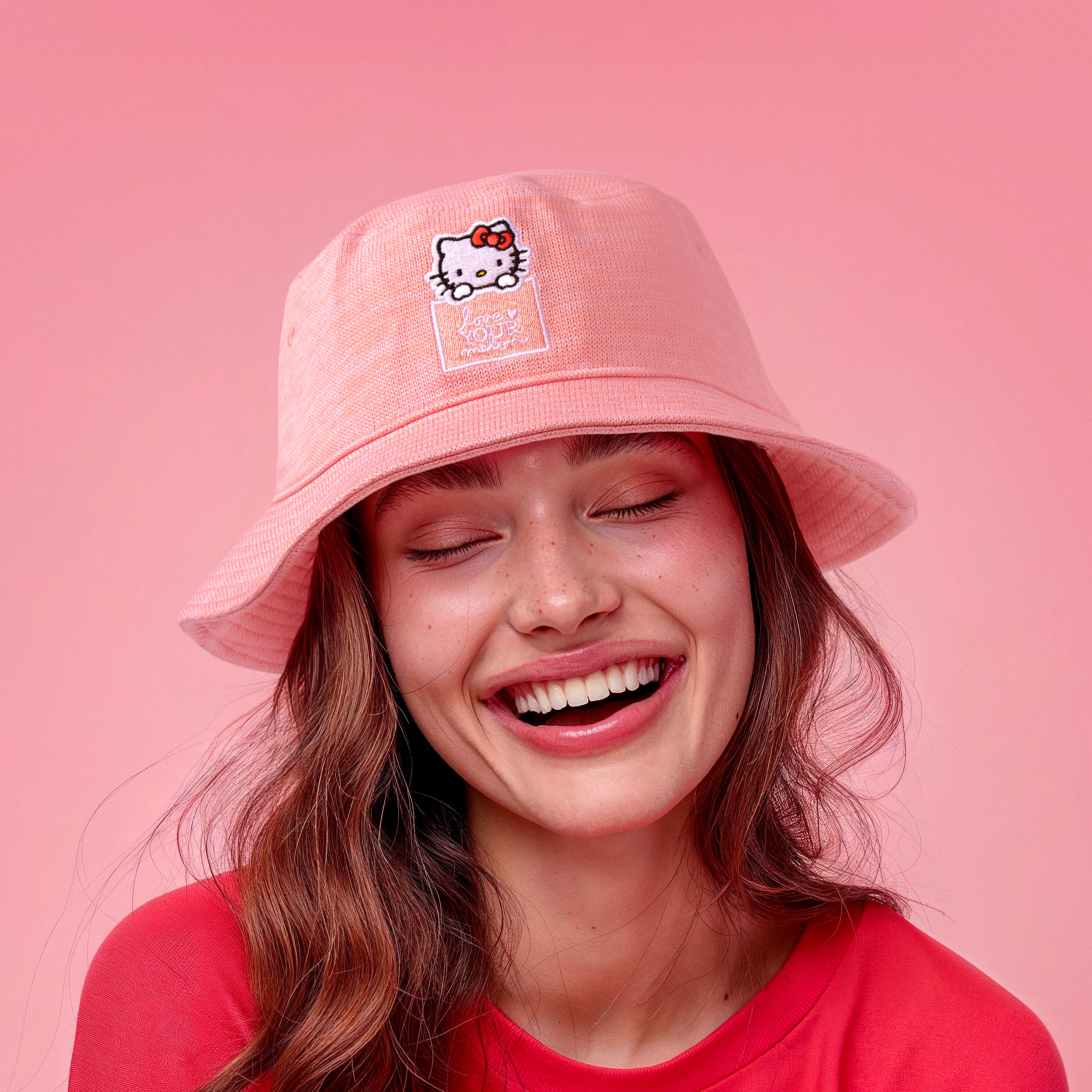 Hello Kitty x Love Your Melon Speckled Hero Bucket Hat (Pink) - Image 2