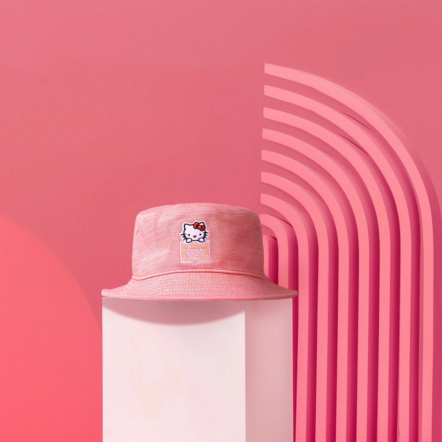 Hello Kitty x Love Your Melon Speckled Hero Bucket Hat (Pink) - Image 4
