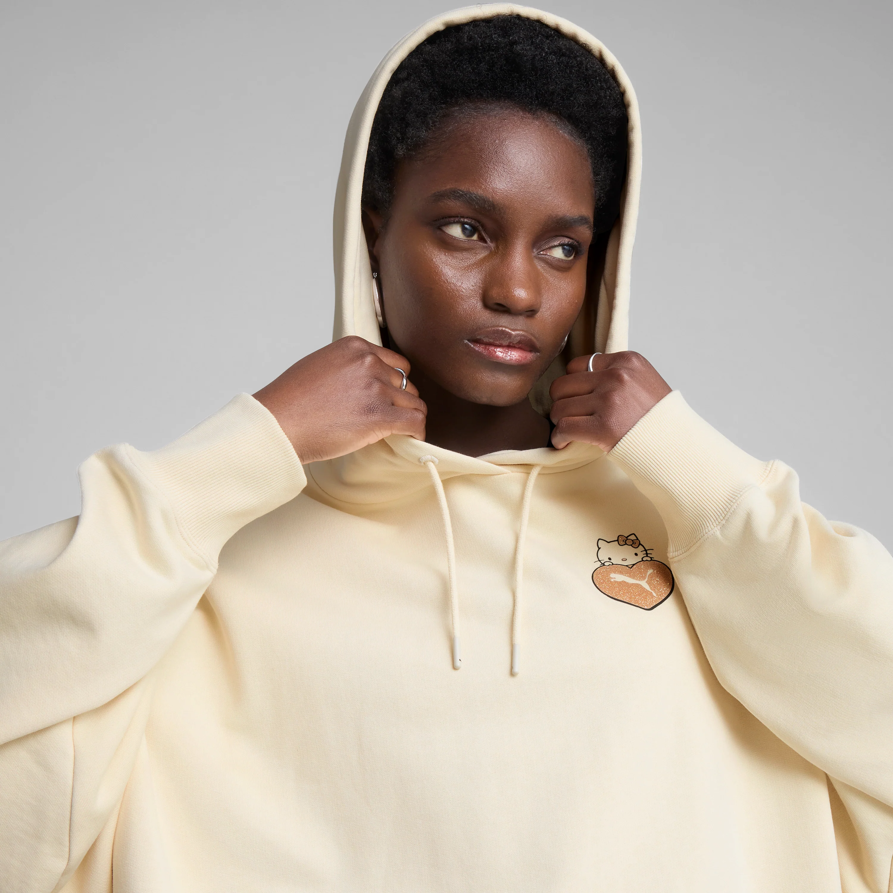 Hello Kitty x PUMA Graphic Oversized Hoodie (Alpine Snow) - Image 2