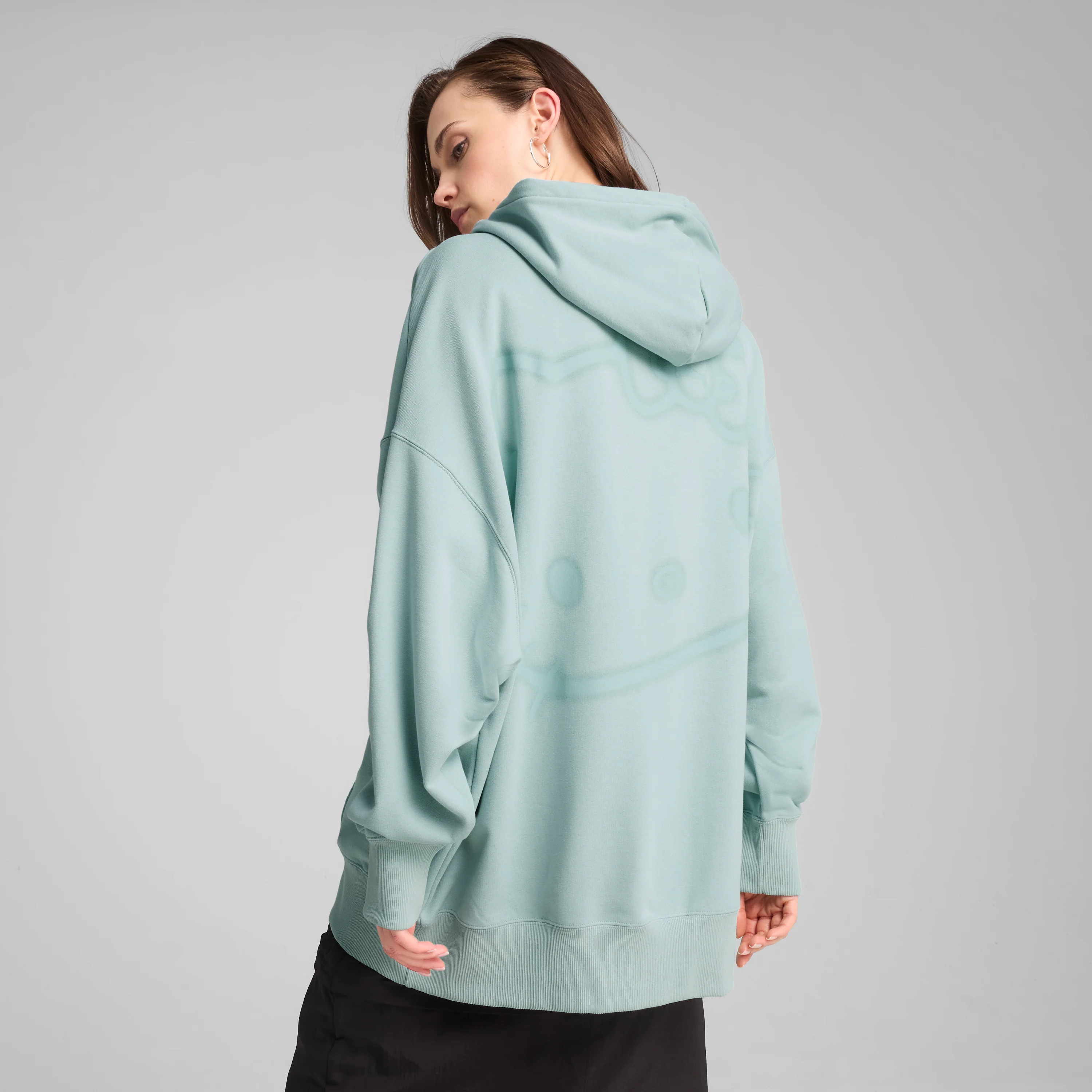 Hello Kitty x PUMA Graphic Oversized Hoodie (Modern Mint) - Image 2