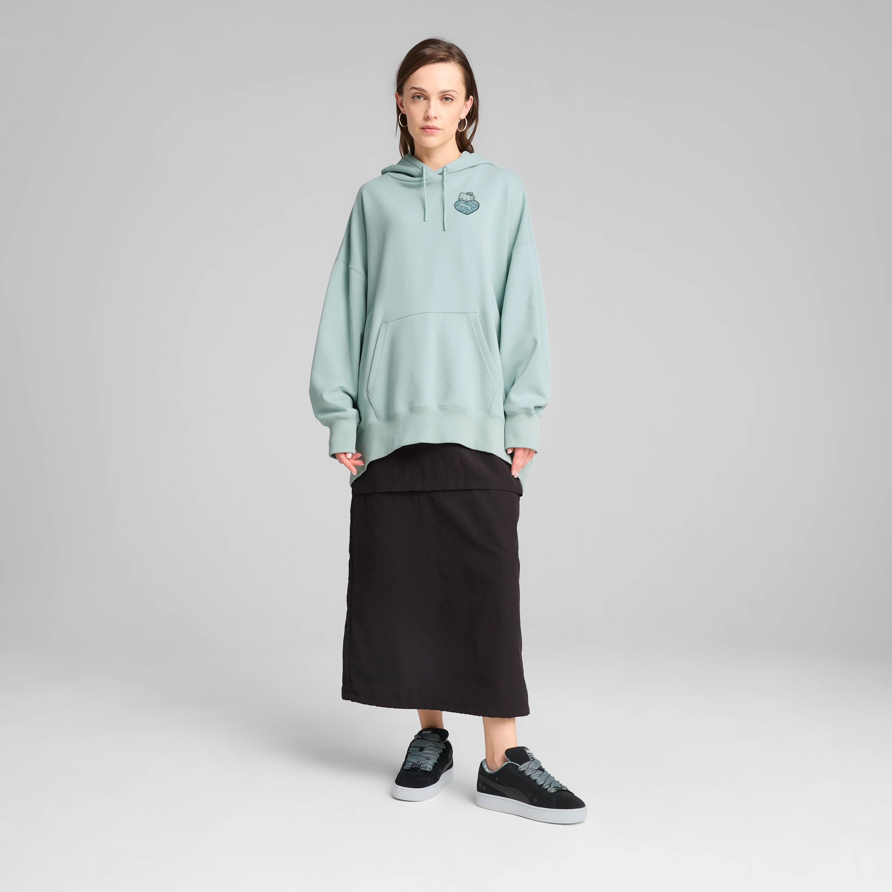 Hello Kitty x PUMA Graphic Oversized Hoodie (Modern Mint) - Image 4