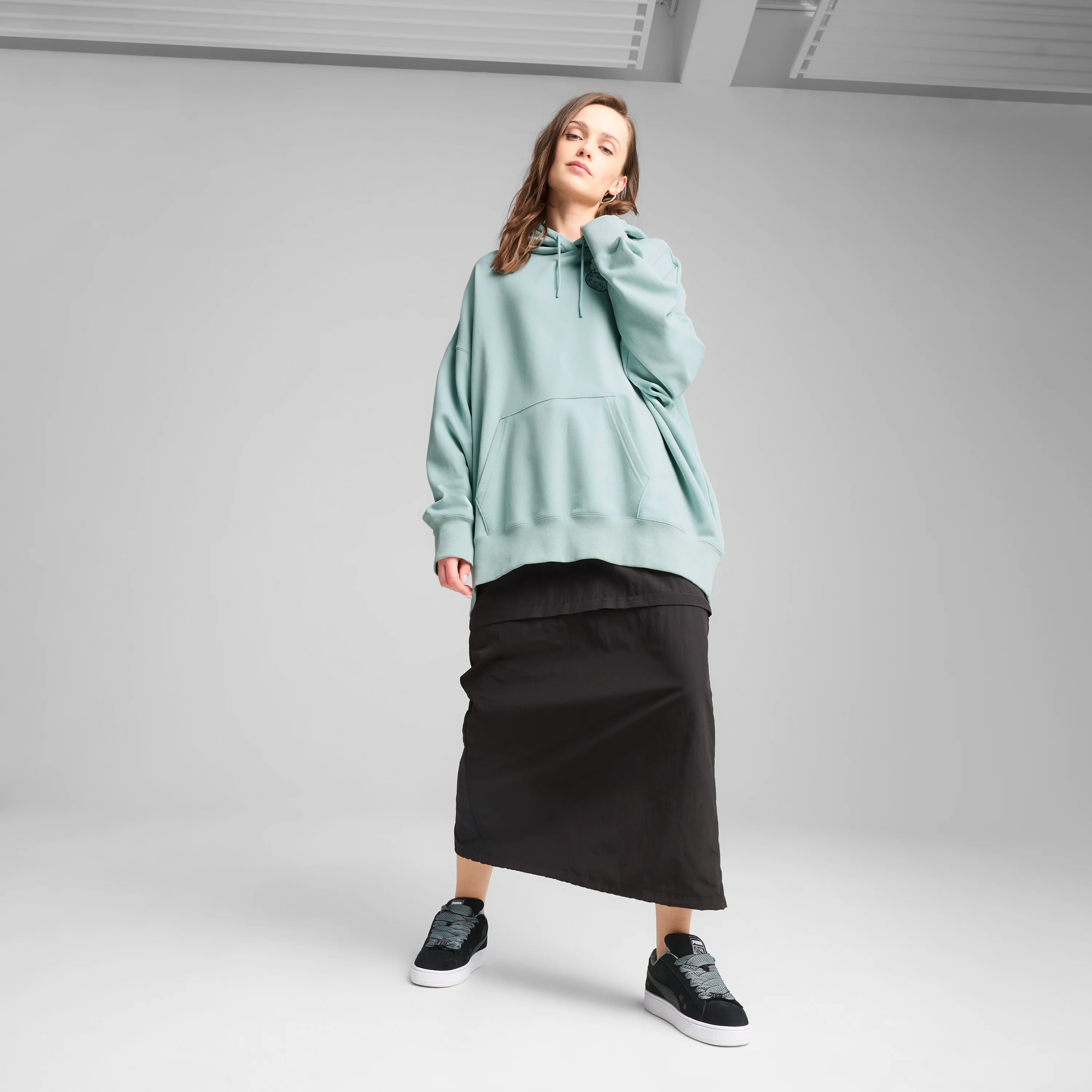 Hello Kitty x PUMA Graphic Oversized Hoodie (Modern Mint) - Image 6