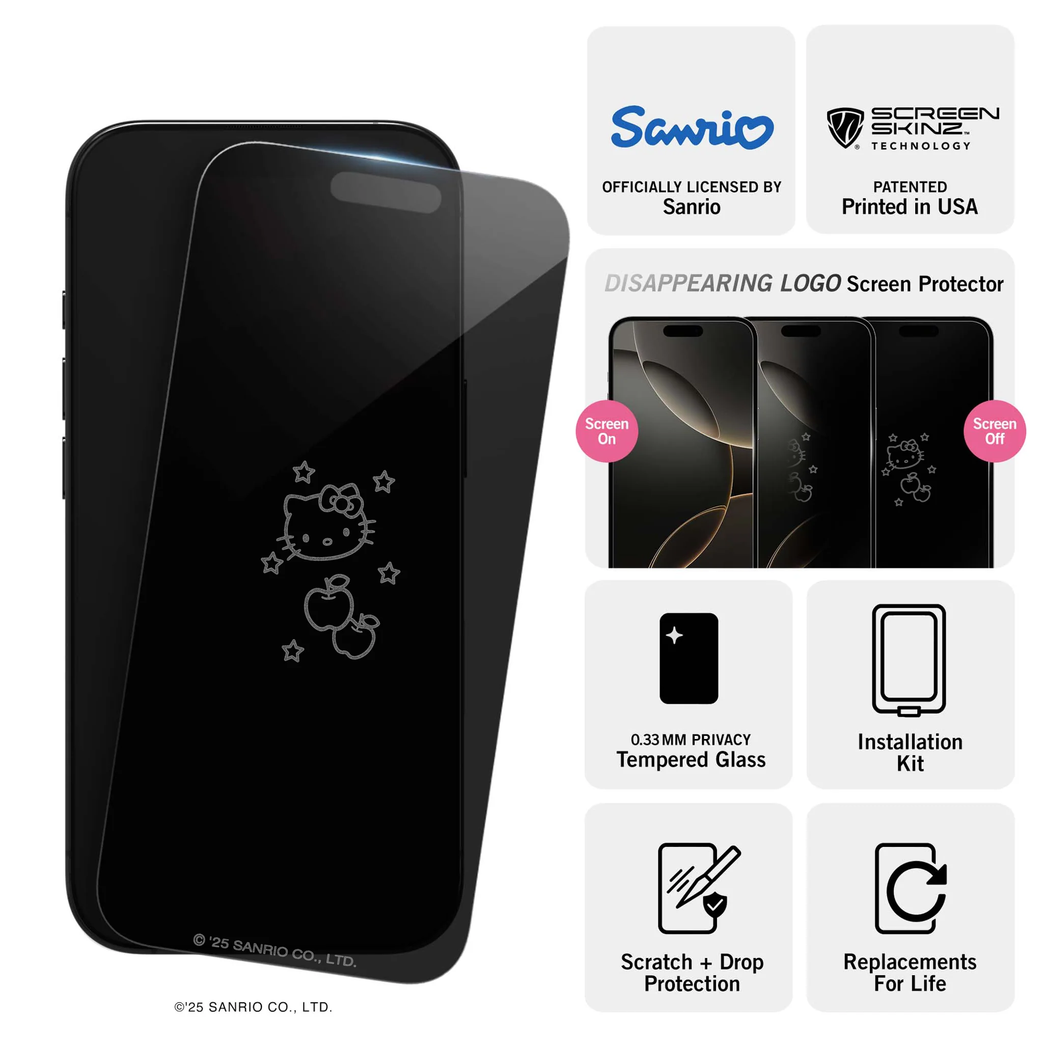 Hello Kitty x Screen Skinz Stars Privacy Screen Protector - Image 3