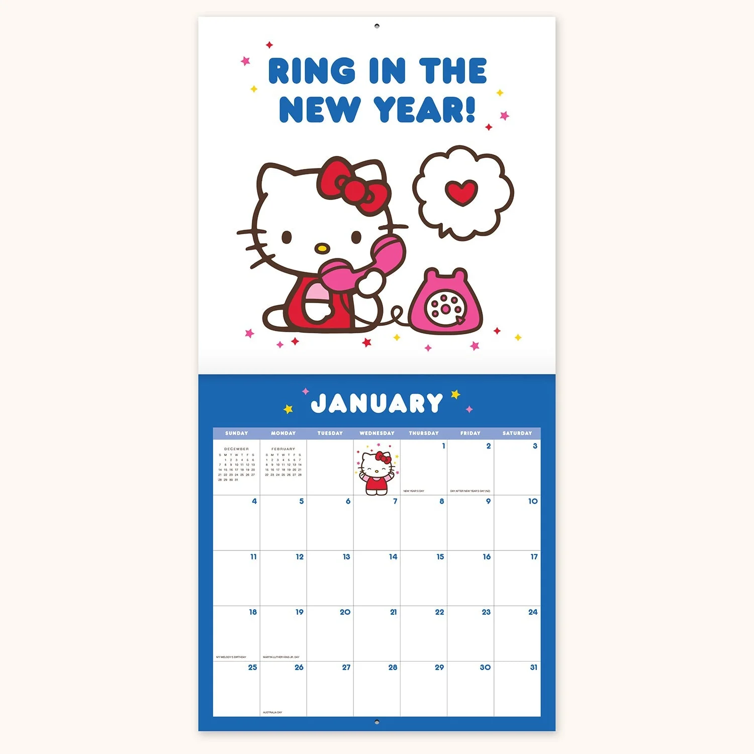 Hello Kitty x Studio Oh! 2026 Playful Pink Wall Calendar - Image 3
